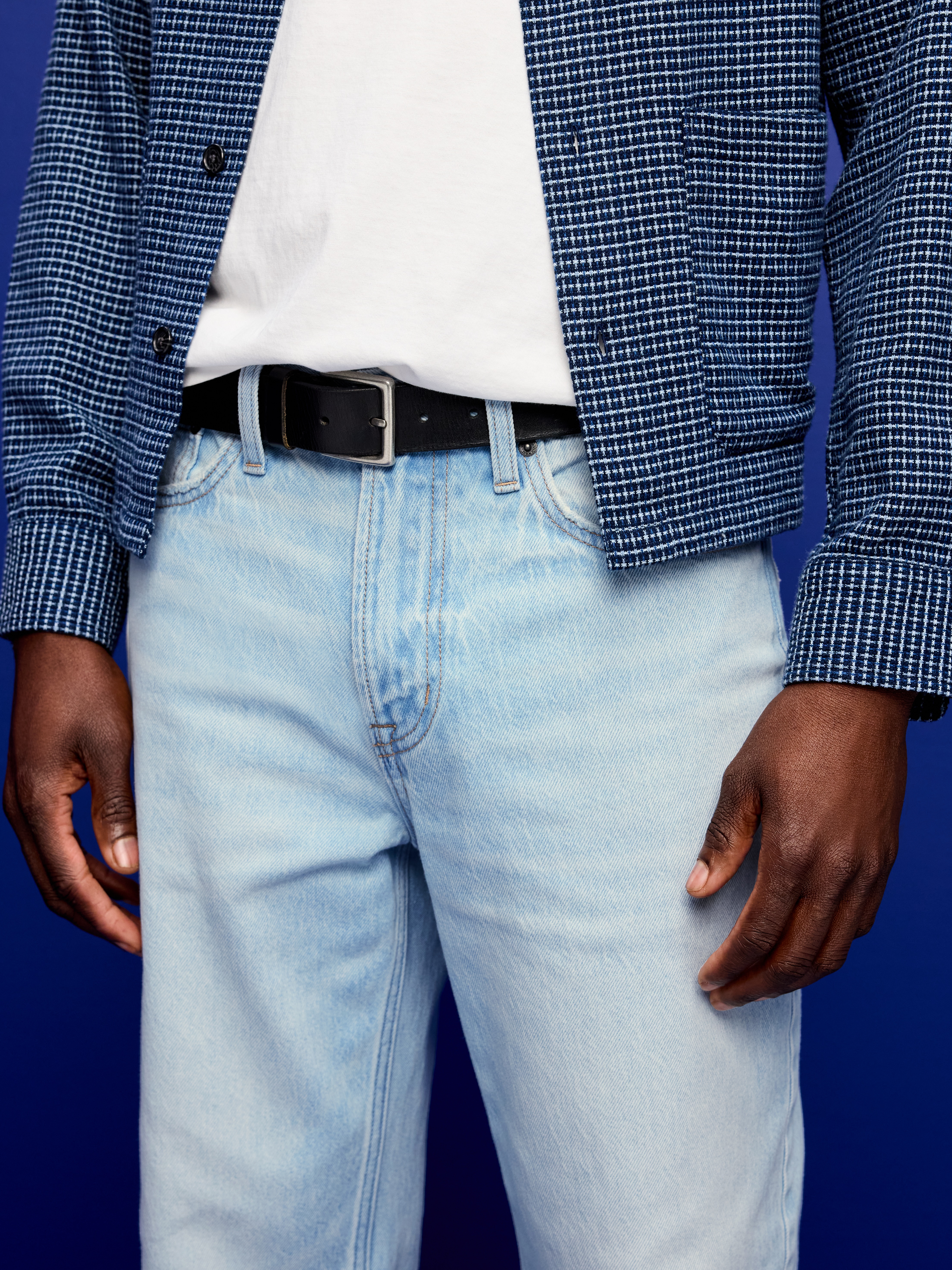 Structured Loose Non-Stretch Jeans - Light Wash - 5