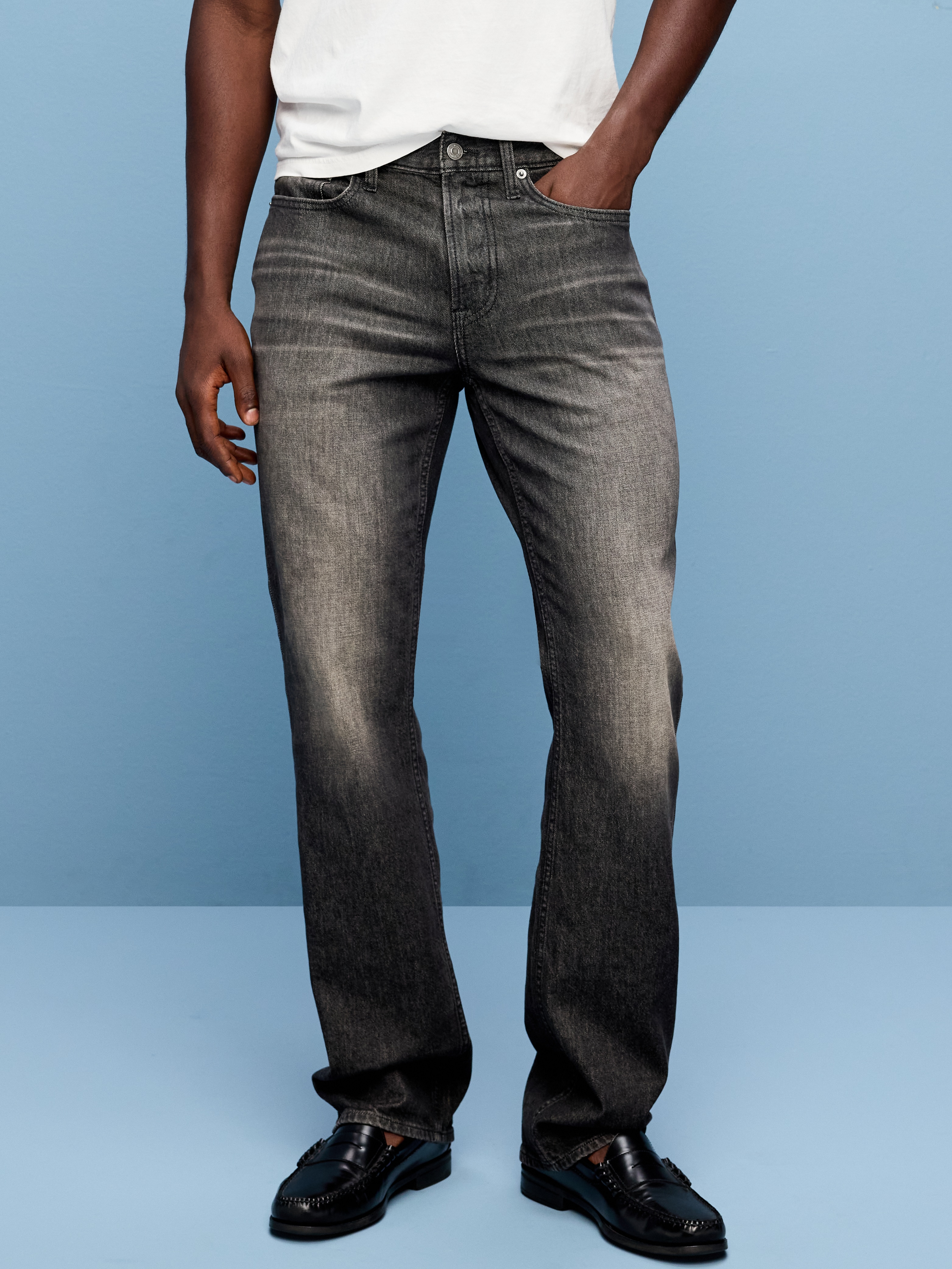 Boot-Cut Built-In Flex Jeans - Washed Black - 2