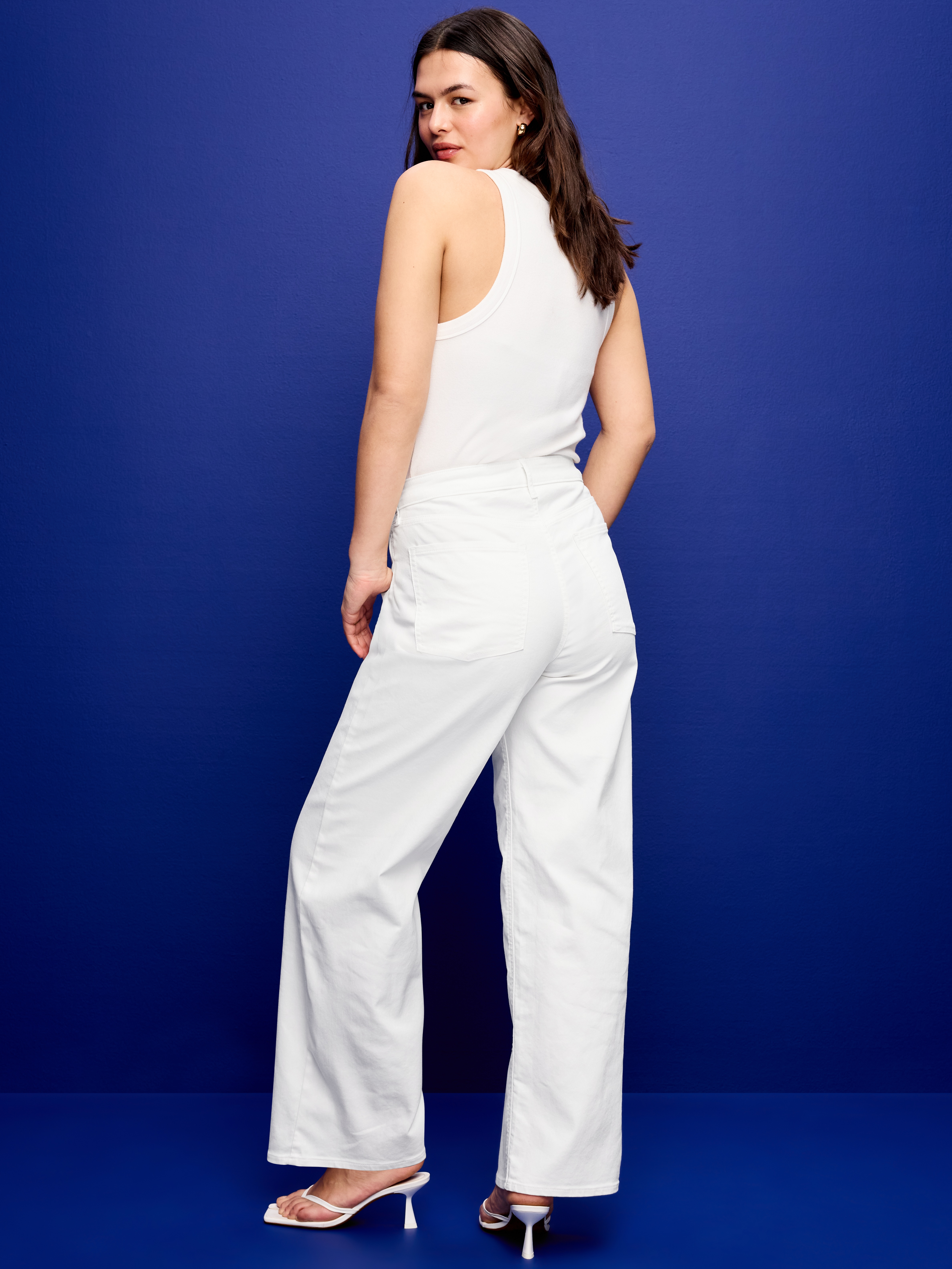 High-Waisted Wow Wide-Leg Jeans - Calla Lily White - 7
