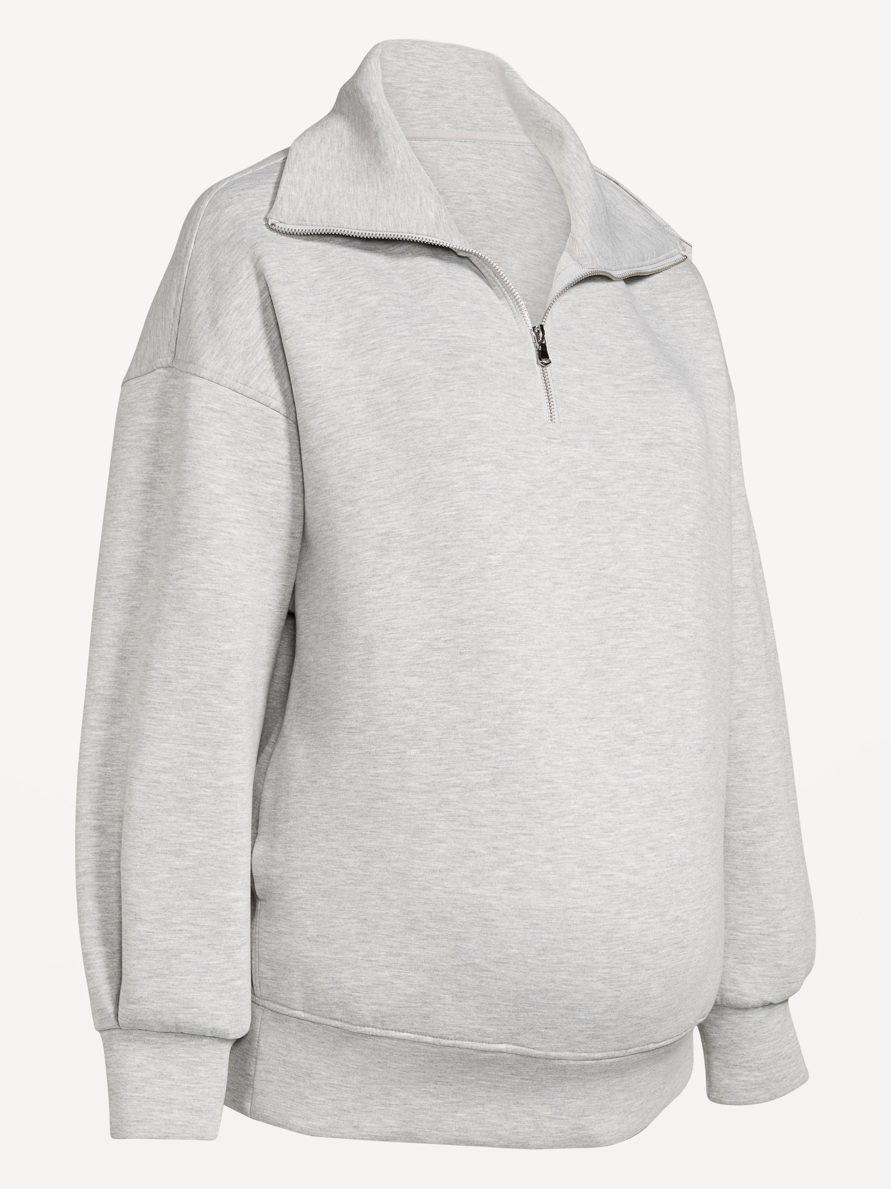 Maternity Bounce Fleece Half-Zip Pullover - Heather Gray - 4