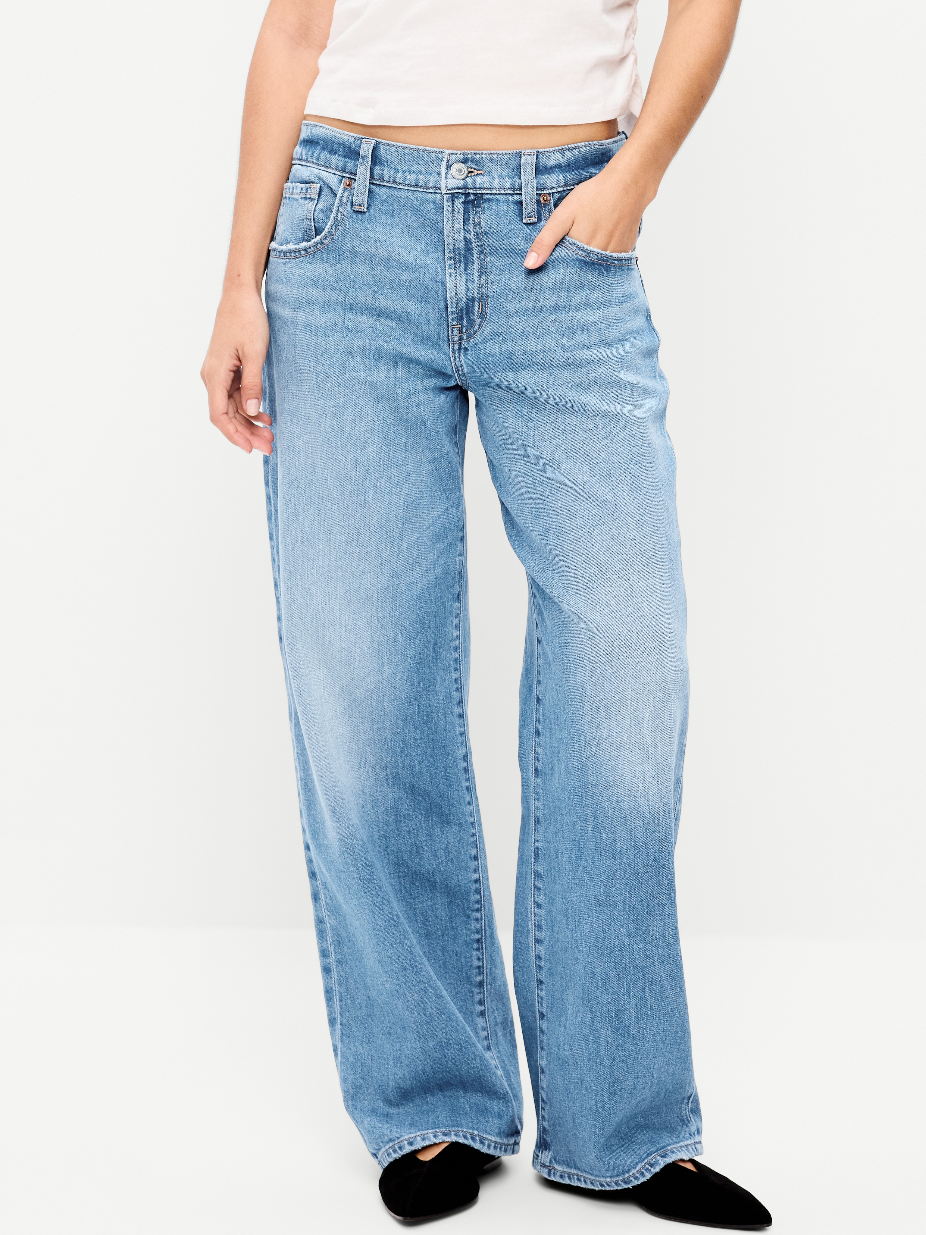 Low-Rise Loose Jeans - Light Wash - 2