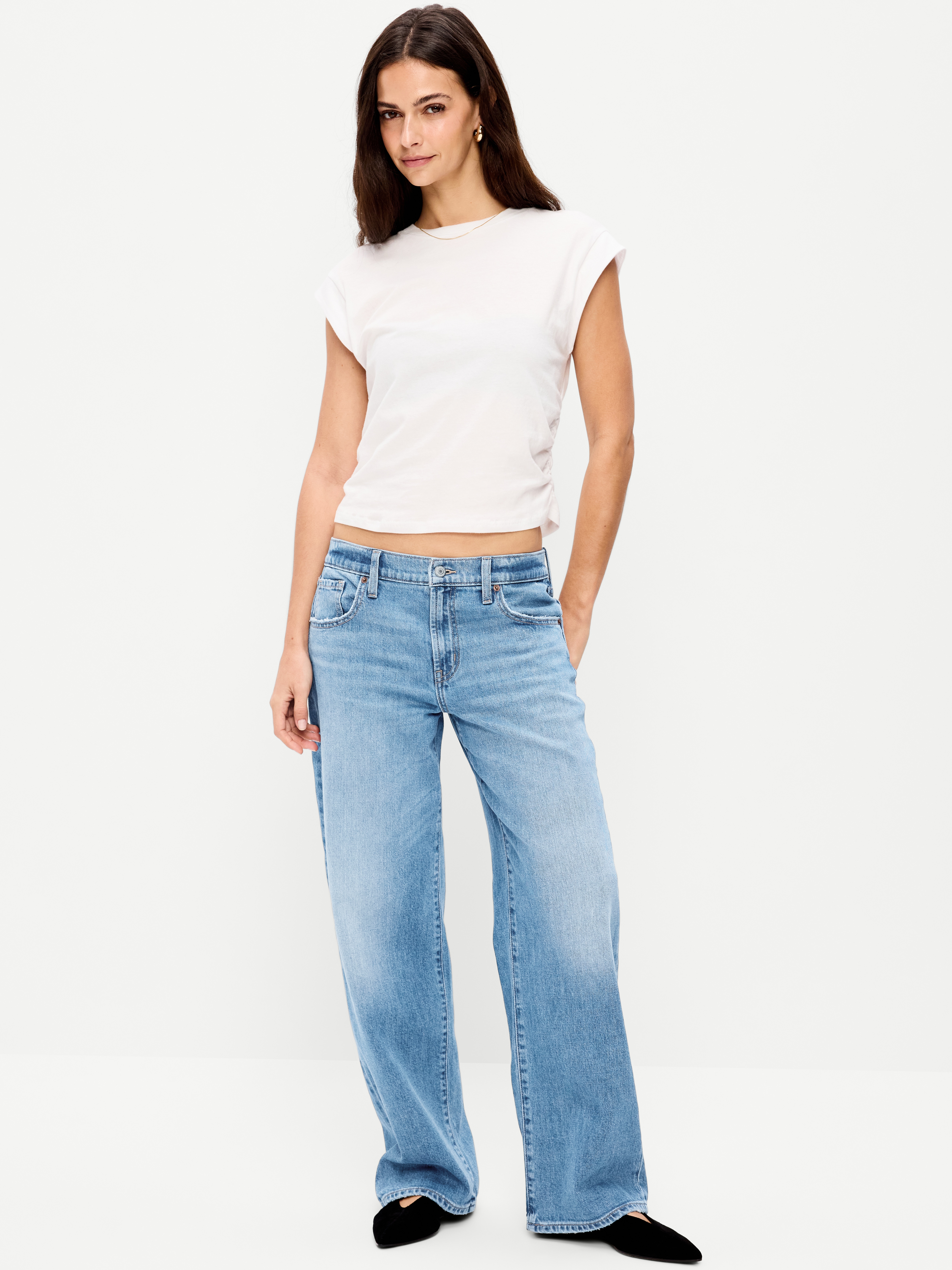 Low-Rise Loose Jeans - Light Wash - 1