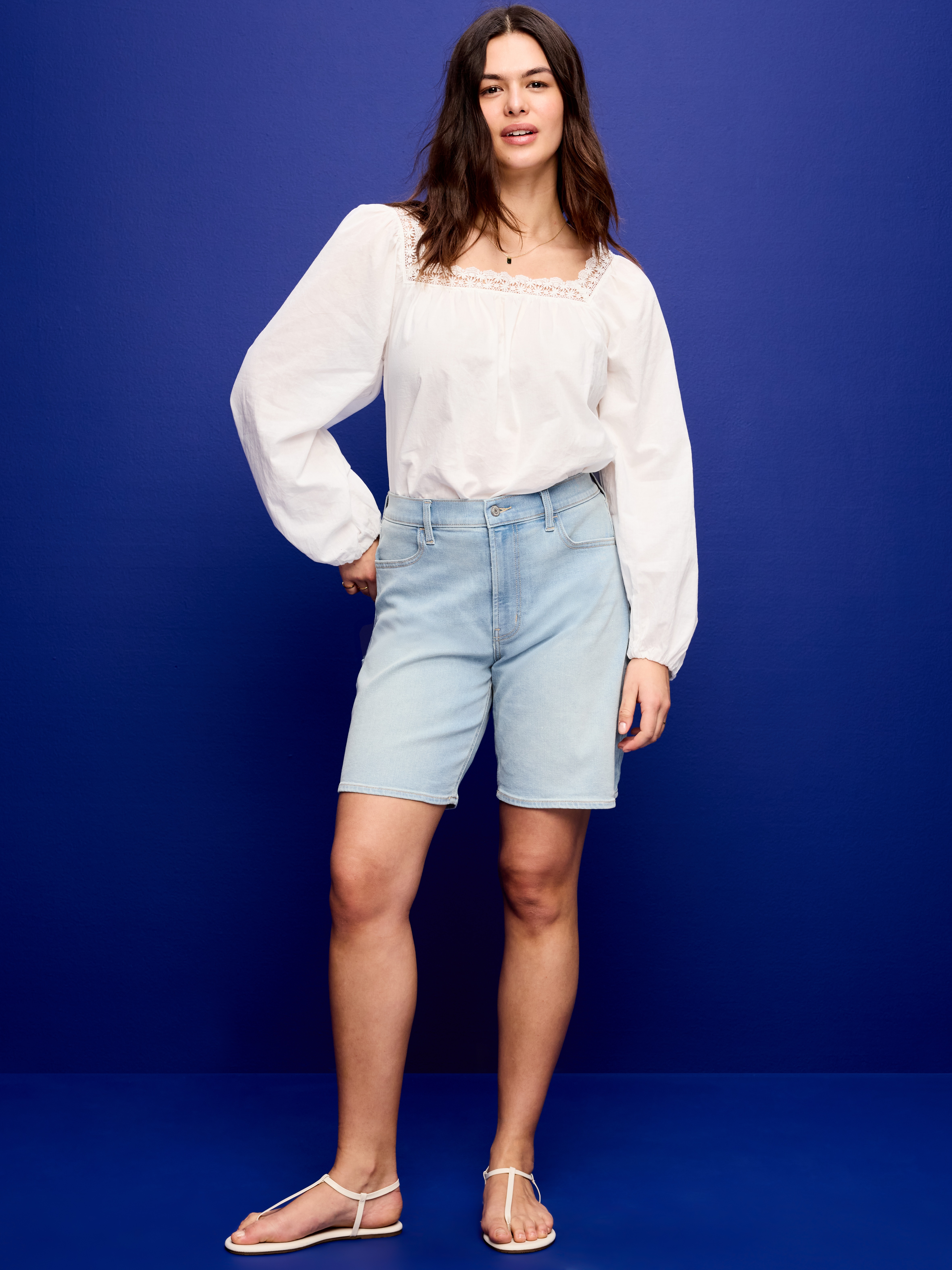 High-Waisted Wow Bermuda Jean Shorts -- 9-inch inseam - Nova - 6