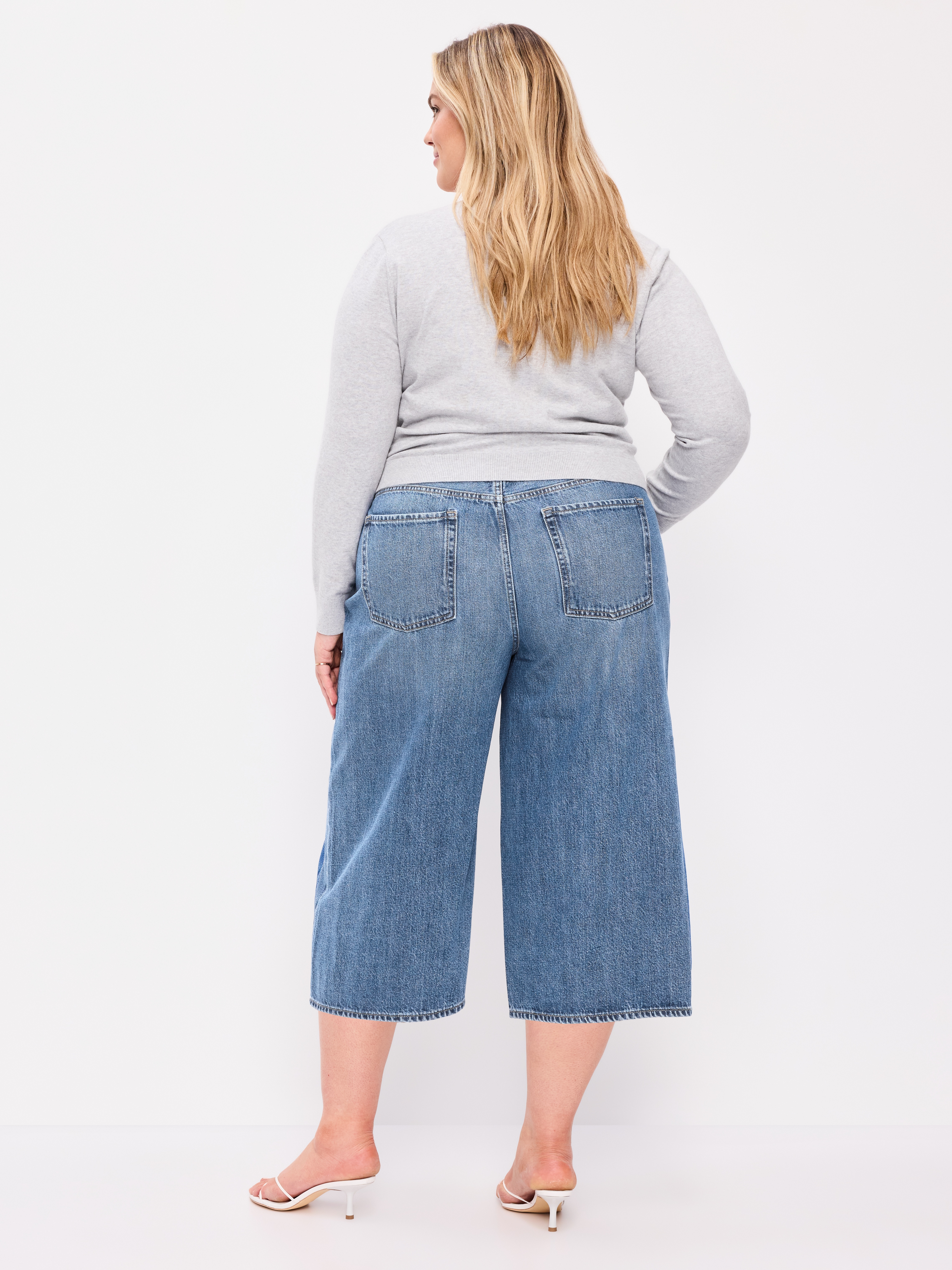 Mid-Rise Baggy Culottes - Medium Wash - 10