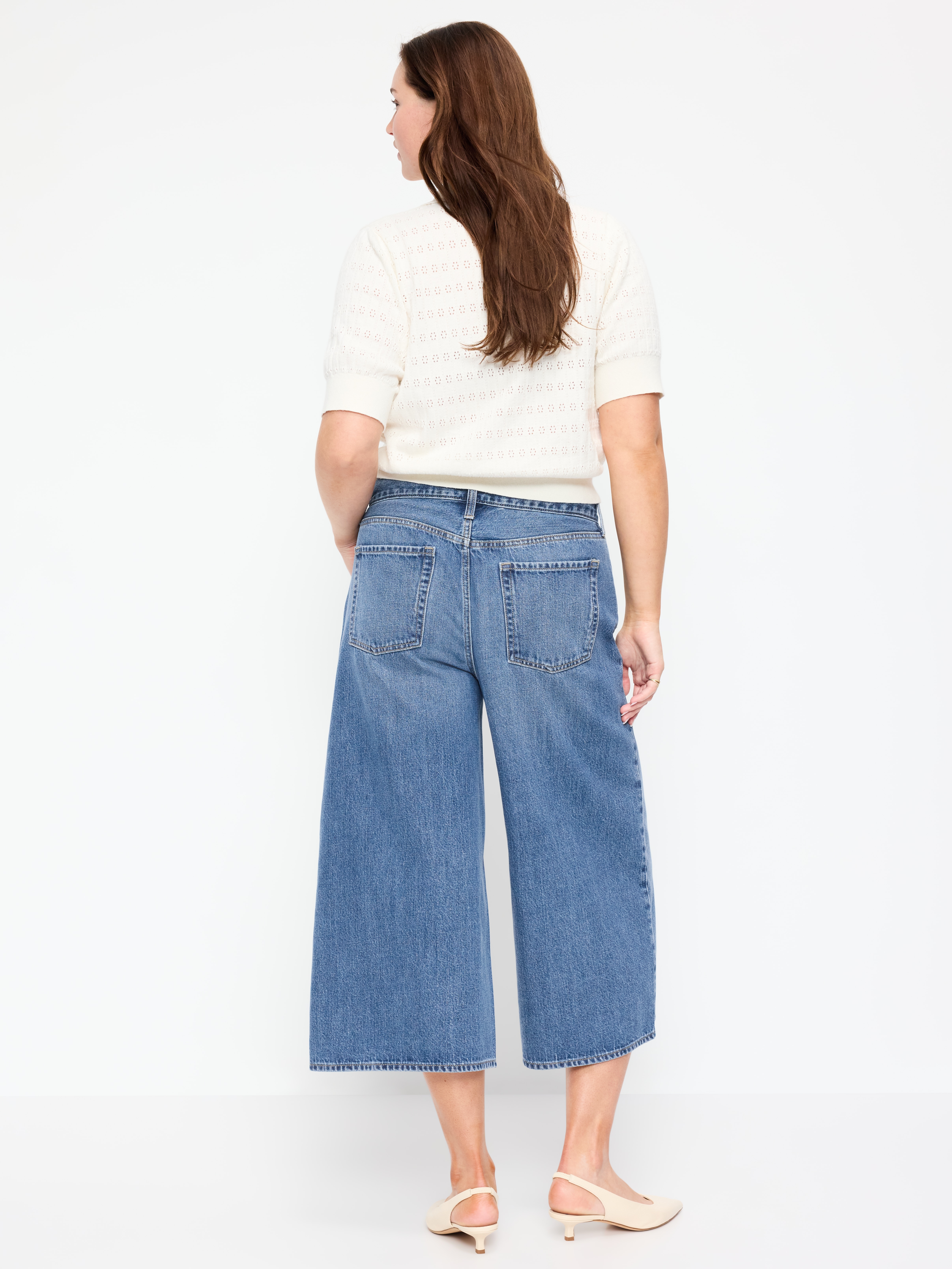 Mid-Rise Baggy Culottes - Medium Wash - 7