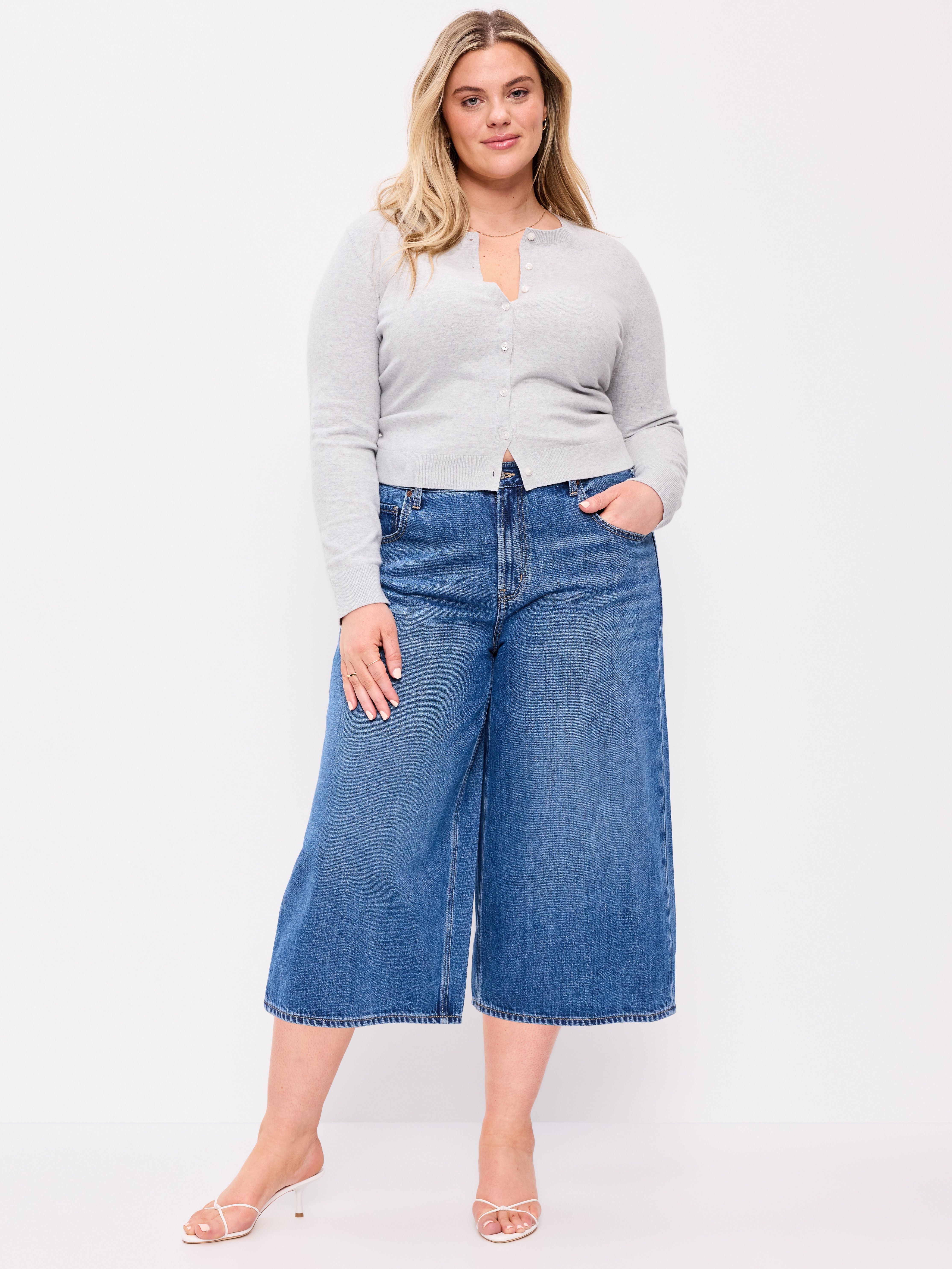 Mid-Rise Baggy Culottes - Medium Wash - 8