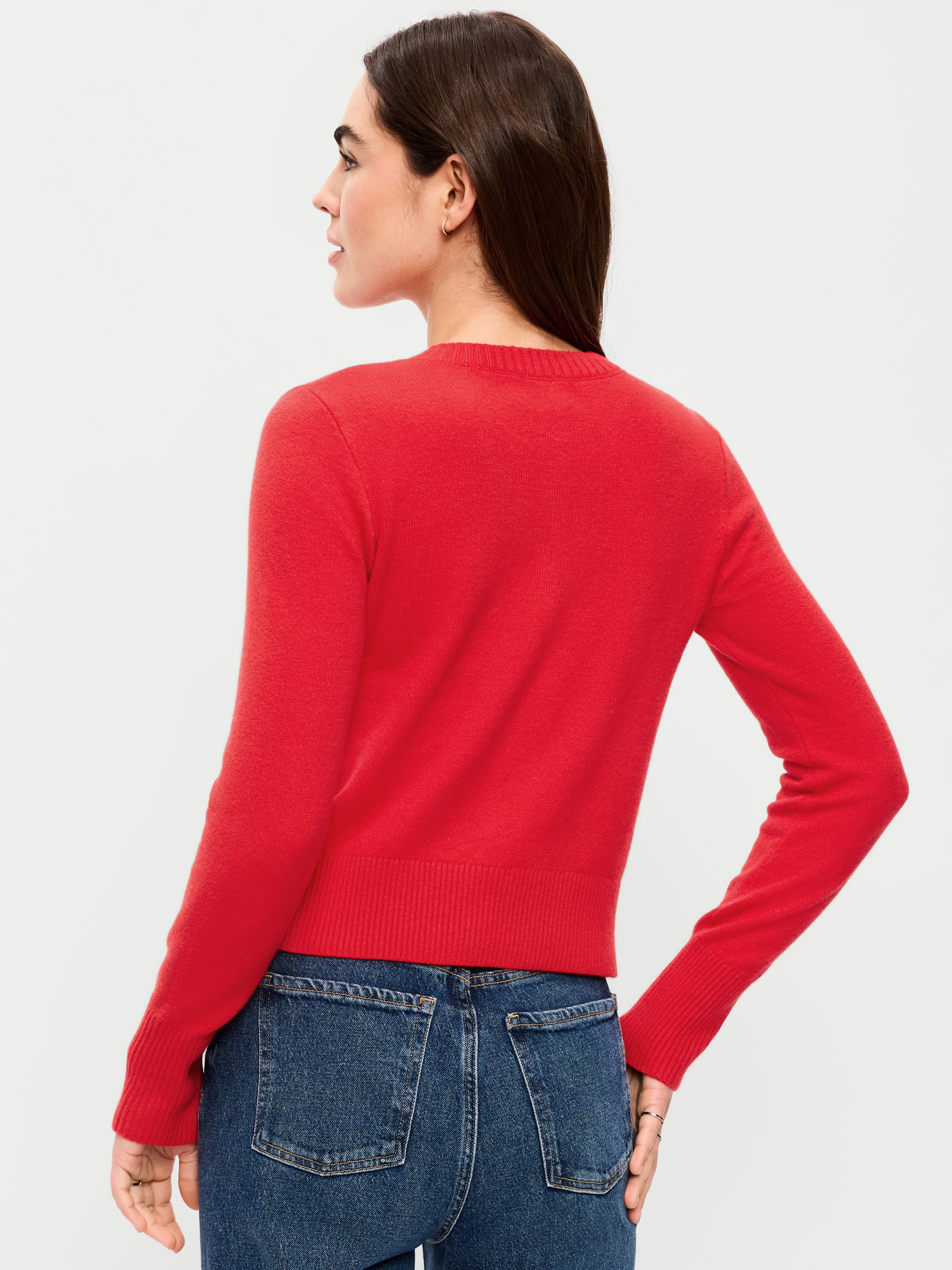 SoSoft Cropped Crew-Neck Cardigan - Scotty Red - 2