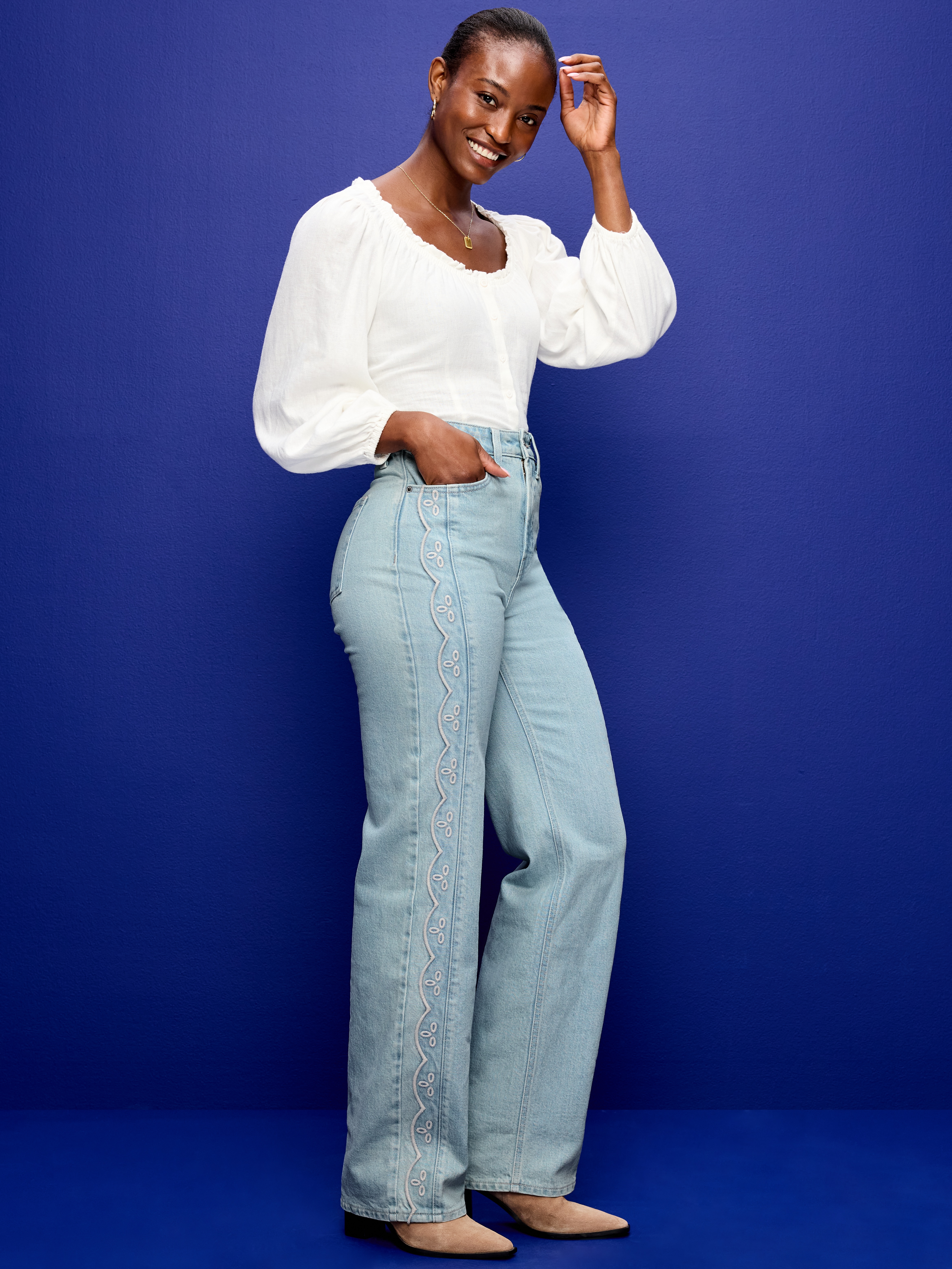 Curvy Extra High-Waisted Wide-Leg Jeans - Felippa - 1