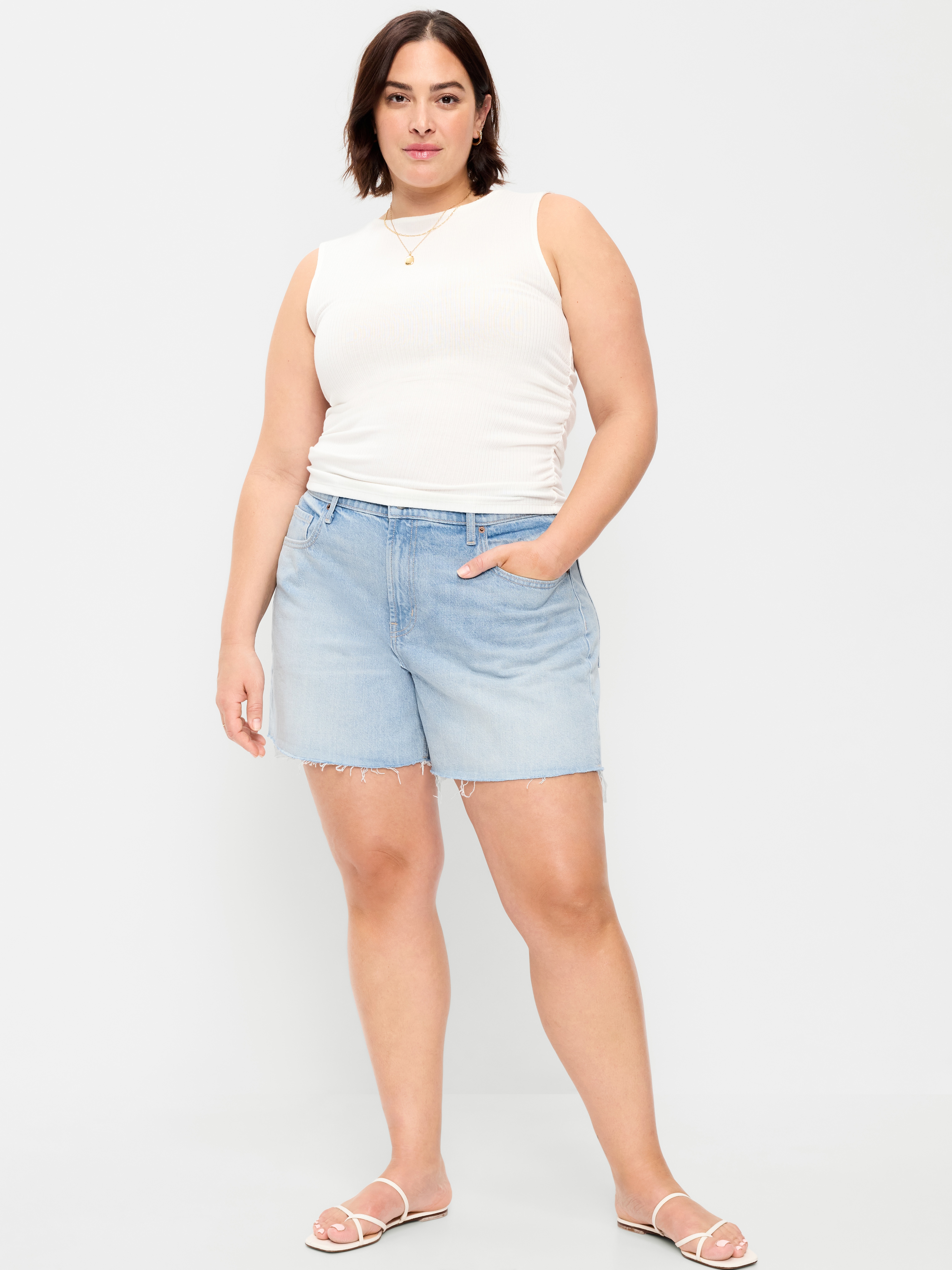 High-Waisted Baggy Shorts -- 5-inch inseam - Aeriell - 7