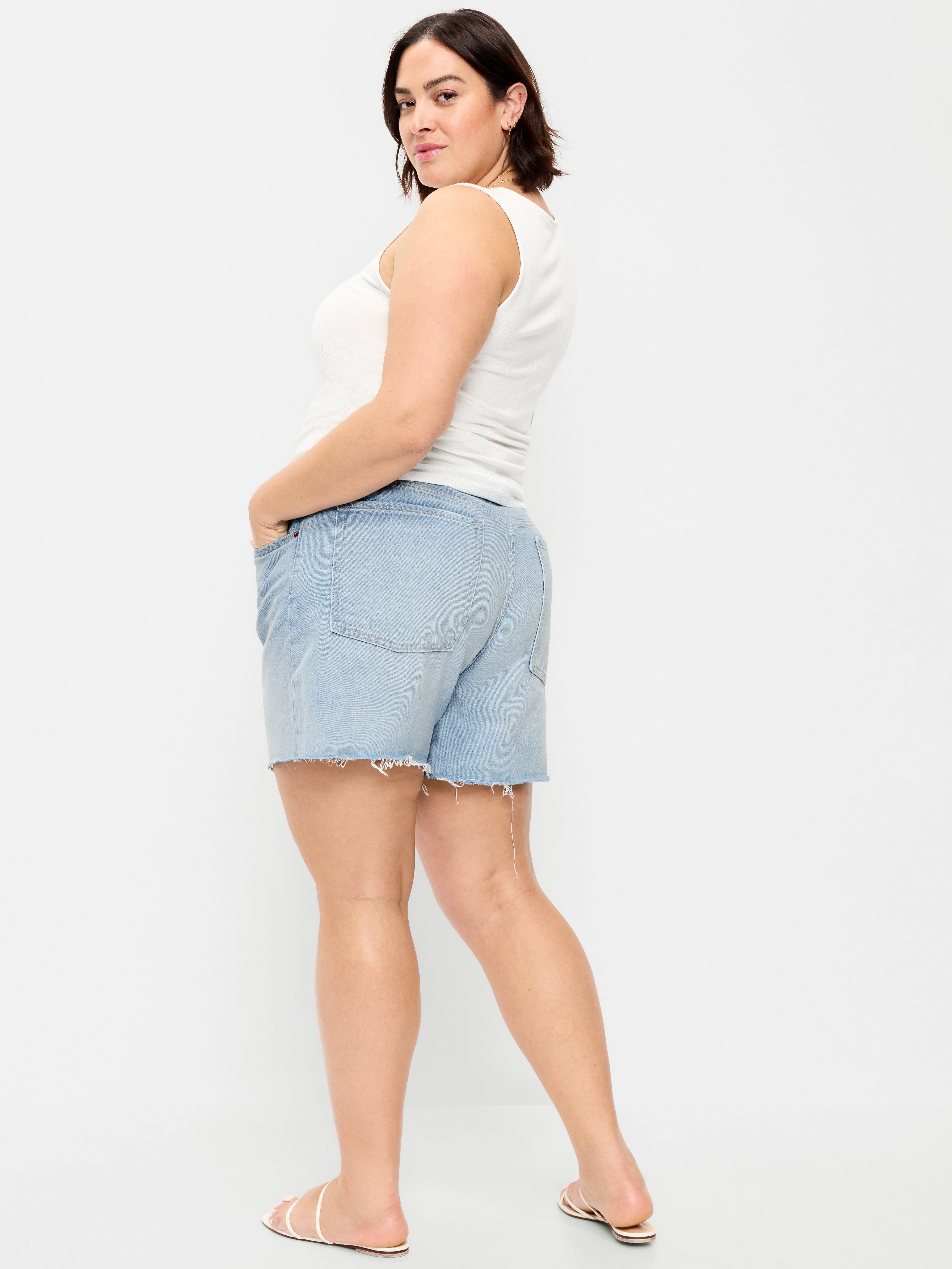 High-Waisted Baggy Shorts -- 5-inch inseam - Aeriell - 8