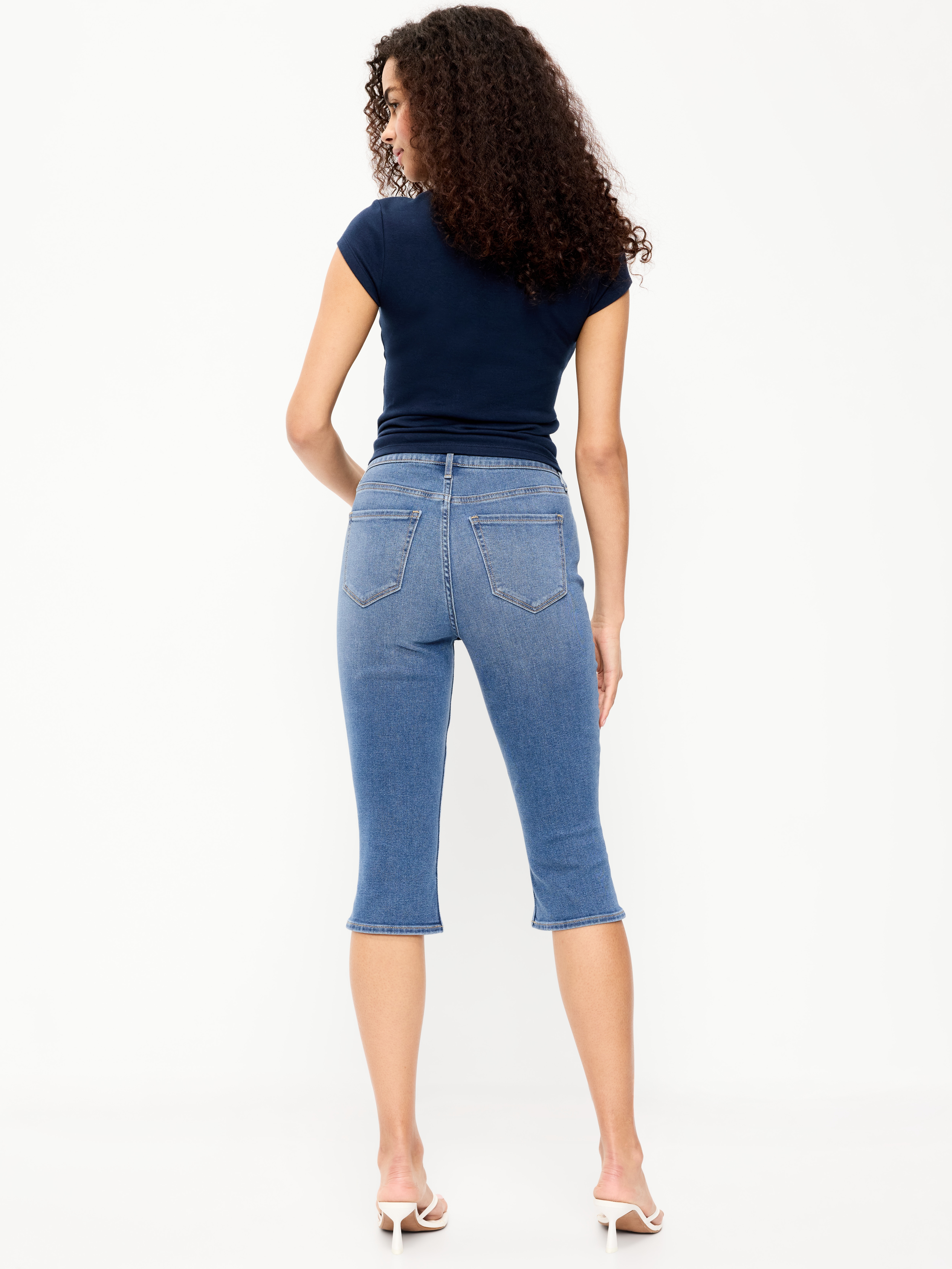 High-Waisted Wow Capri Jeans - Medium Blue Wash - 3
