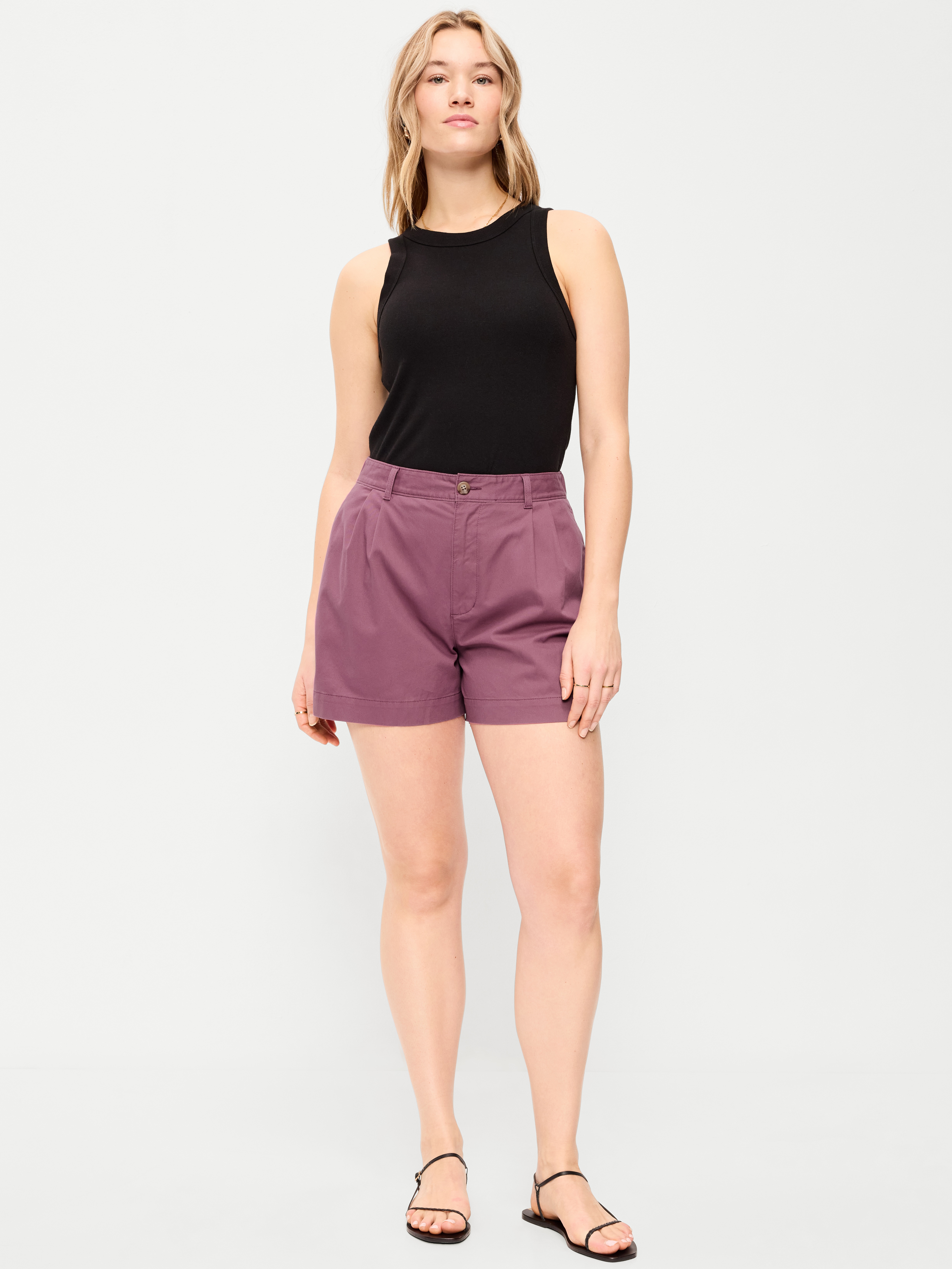 High-Waisted OGC Chino Shorts -- 4-inch inseam - Dusty Mauve - 4
