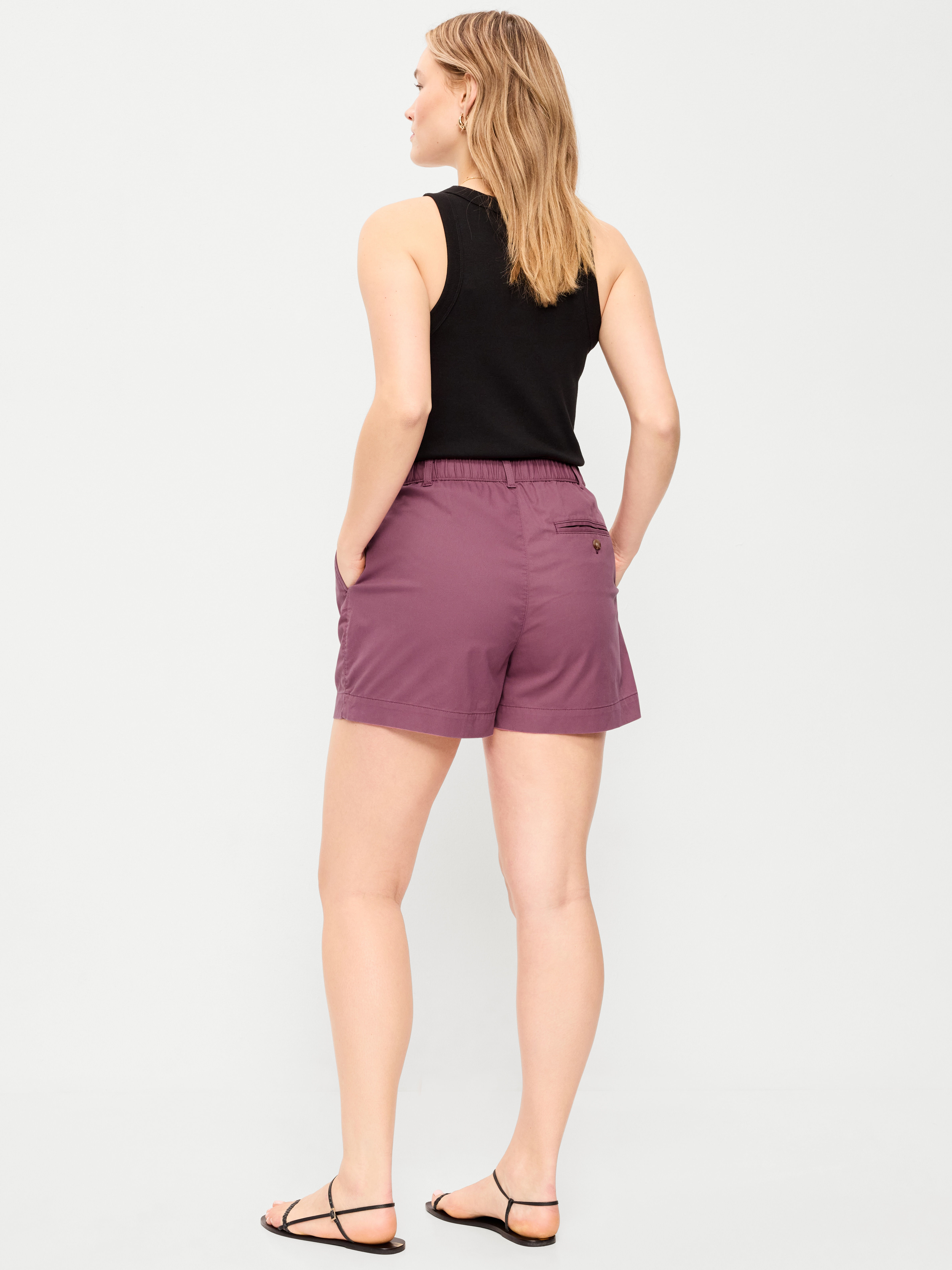 High-Waisted OGC Chino Shorts -- 4-inch inseam - Dusty Mauve - 5