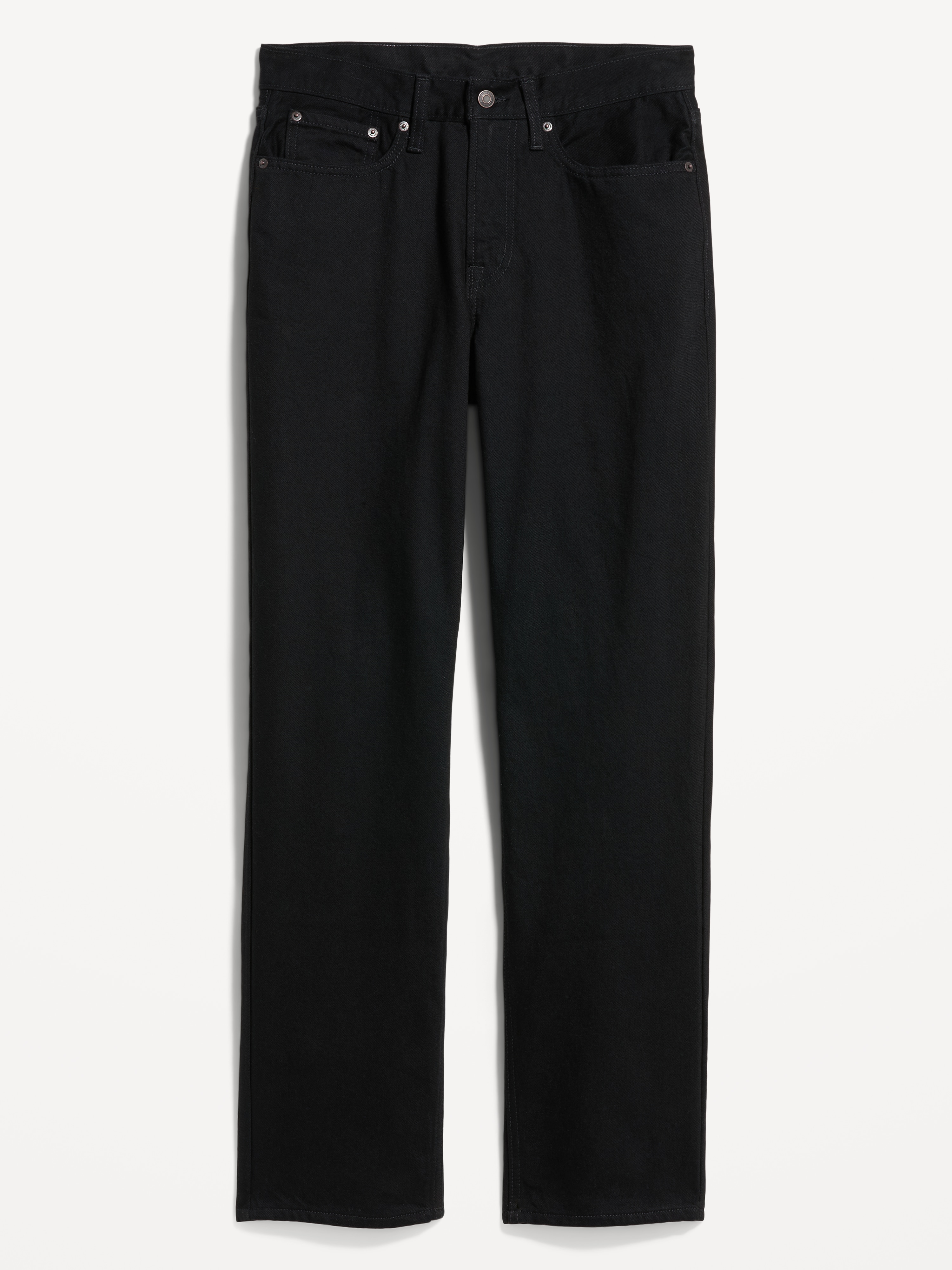 Structured Loose Non-Stretch Jeans - Black Wash - 4