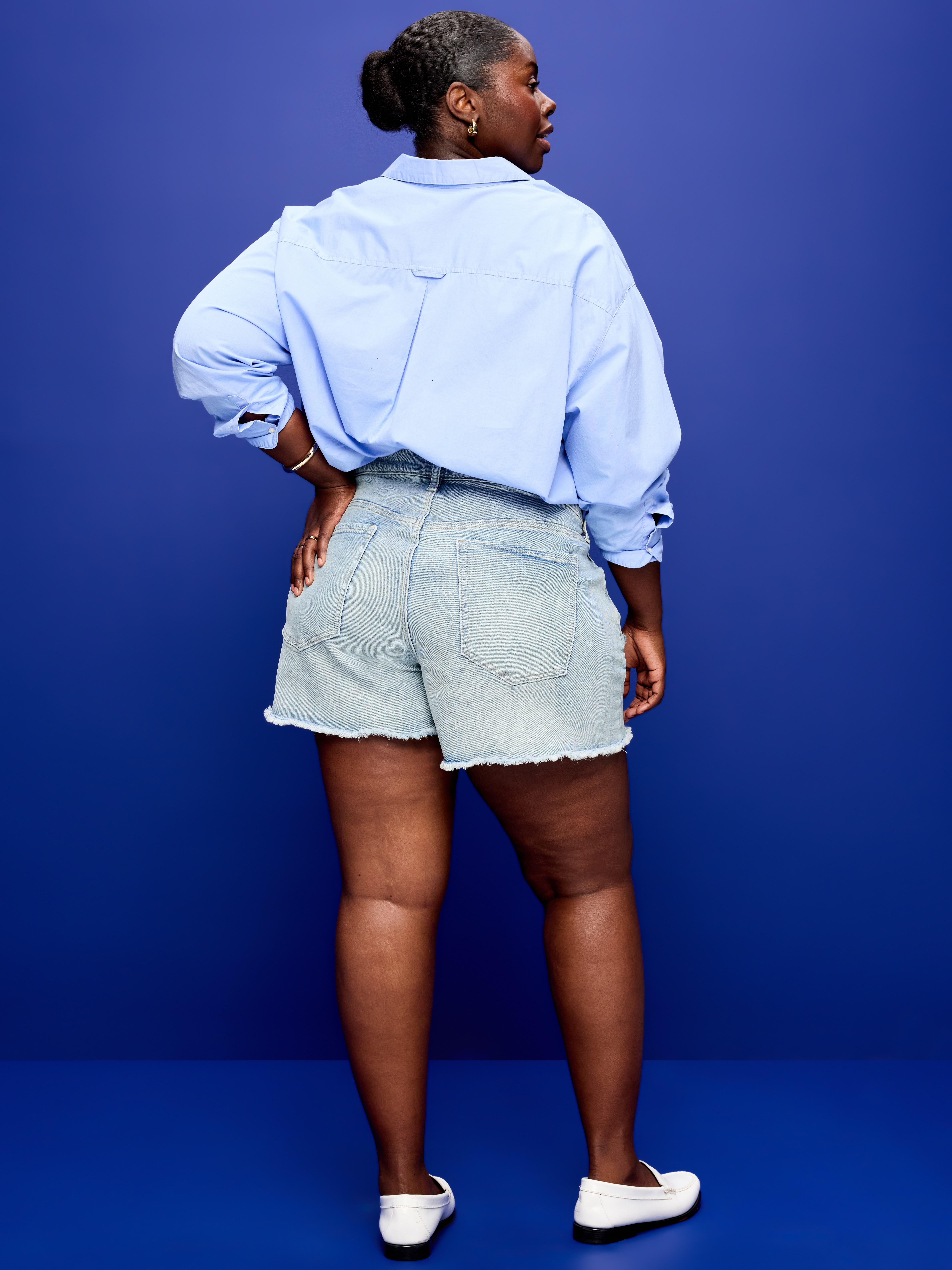 Curvy High-Waisted OG Jean Cut-Off Shorts -- 4-inch inseam - Lightest - 8
