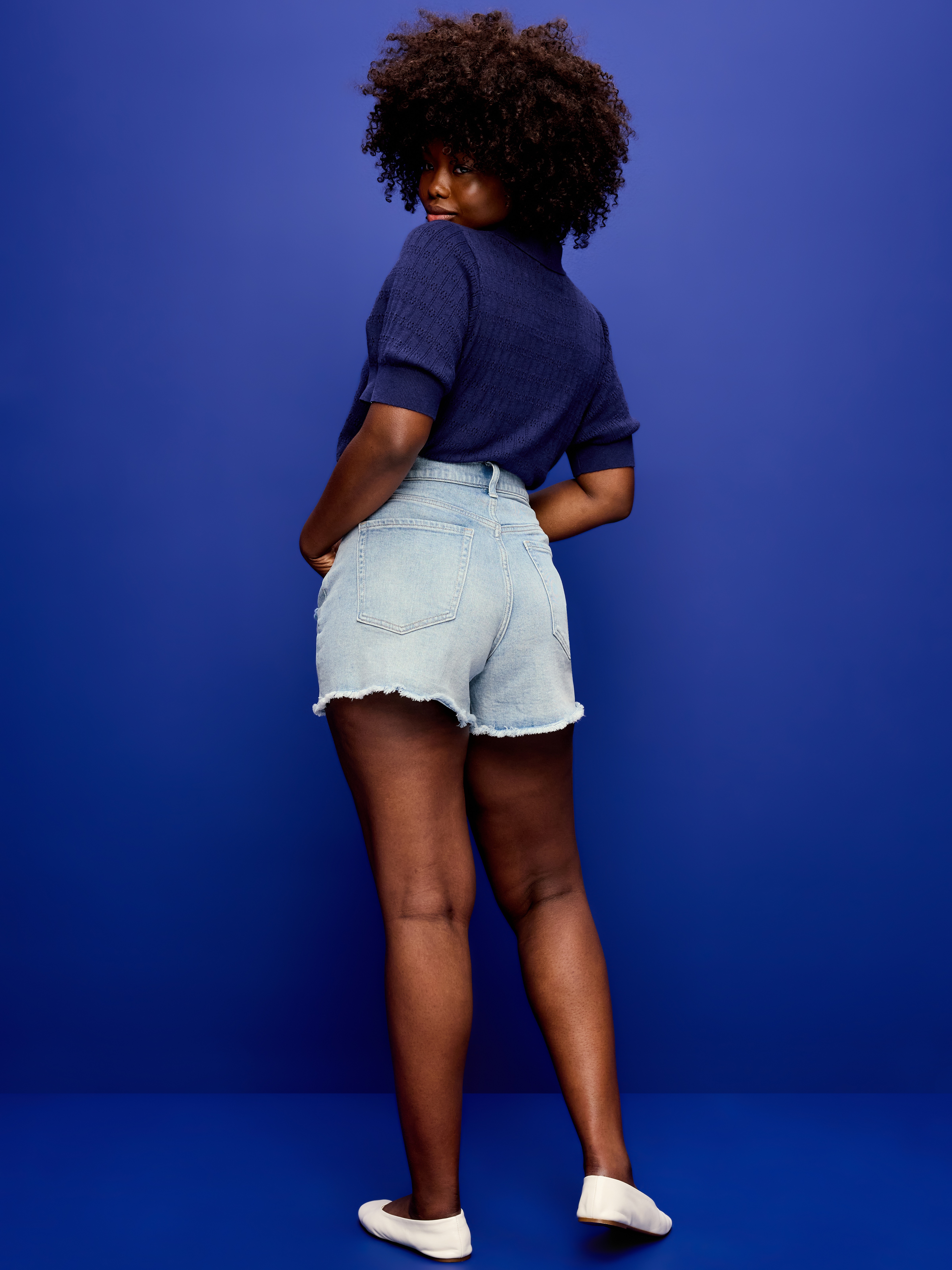Curvy High-Waisted OG Jean Cut-Off Shorts -- 4-inch inseam - Lightest - 6