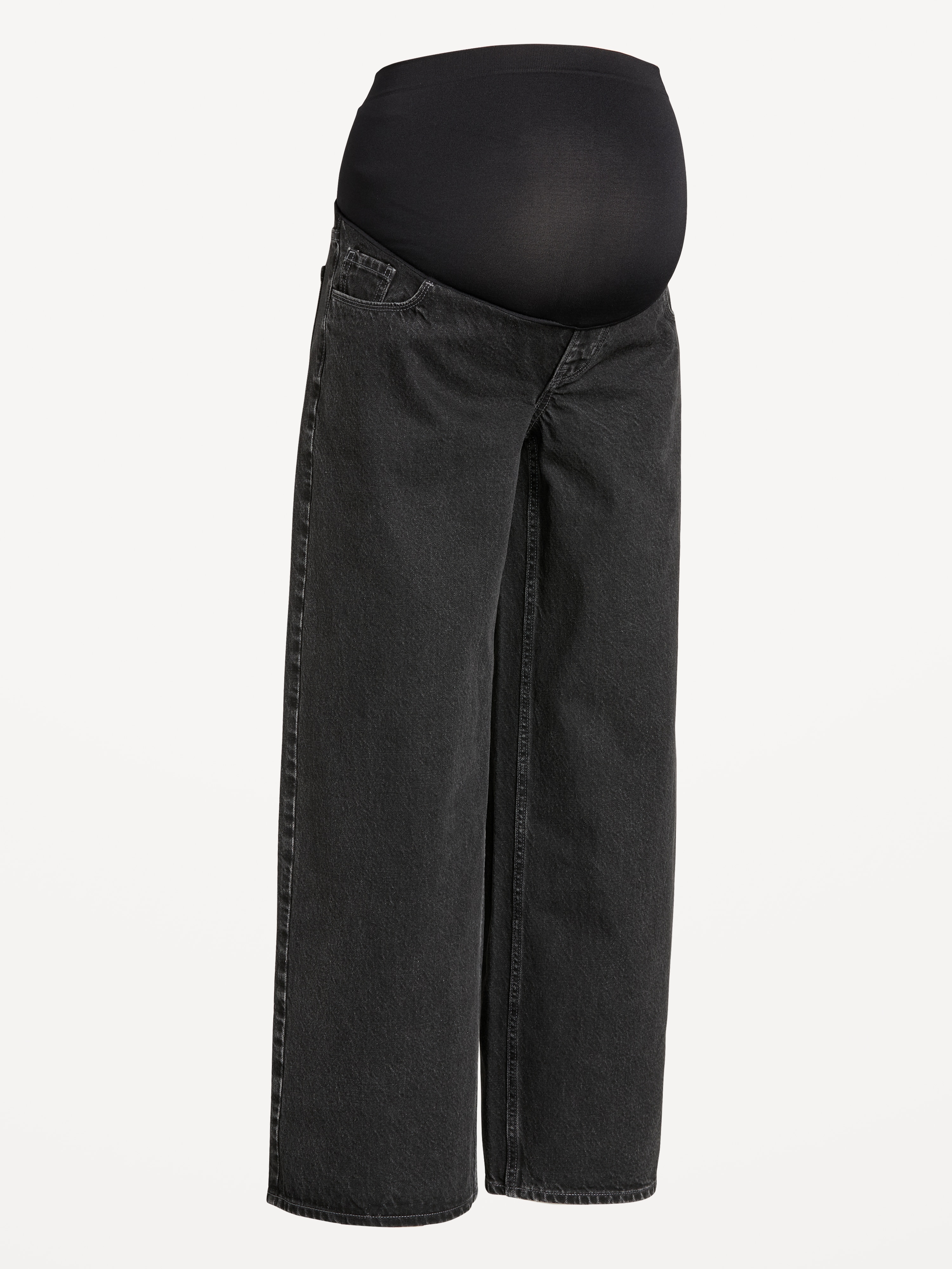 Maternity Full-Panel Wow Baggy Jeans - Licorice - 2