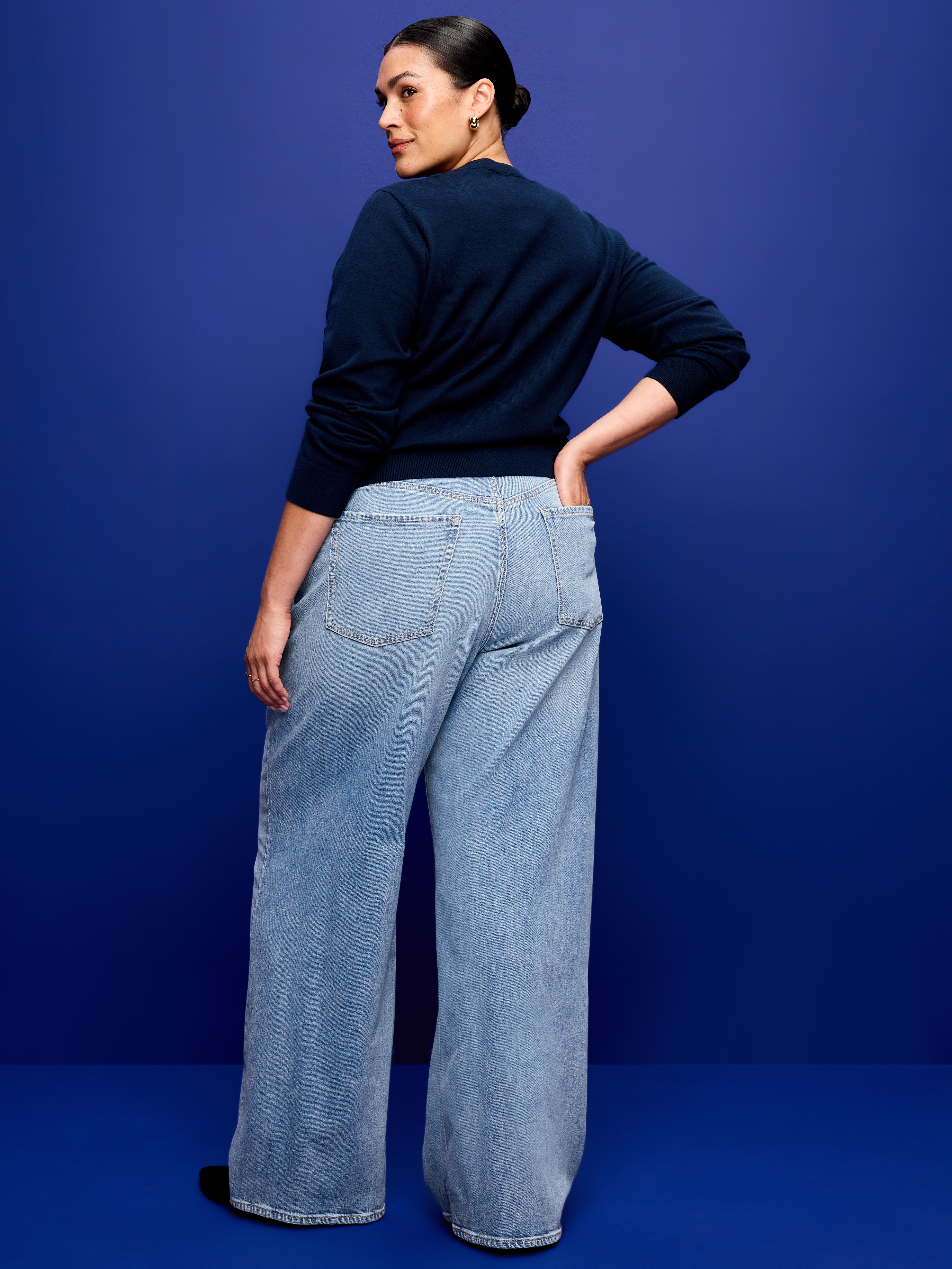 High-Waisted Baggy Wide-Leg Stretch Jeans - Zahara - 8
