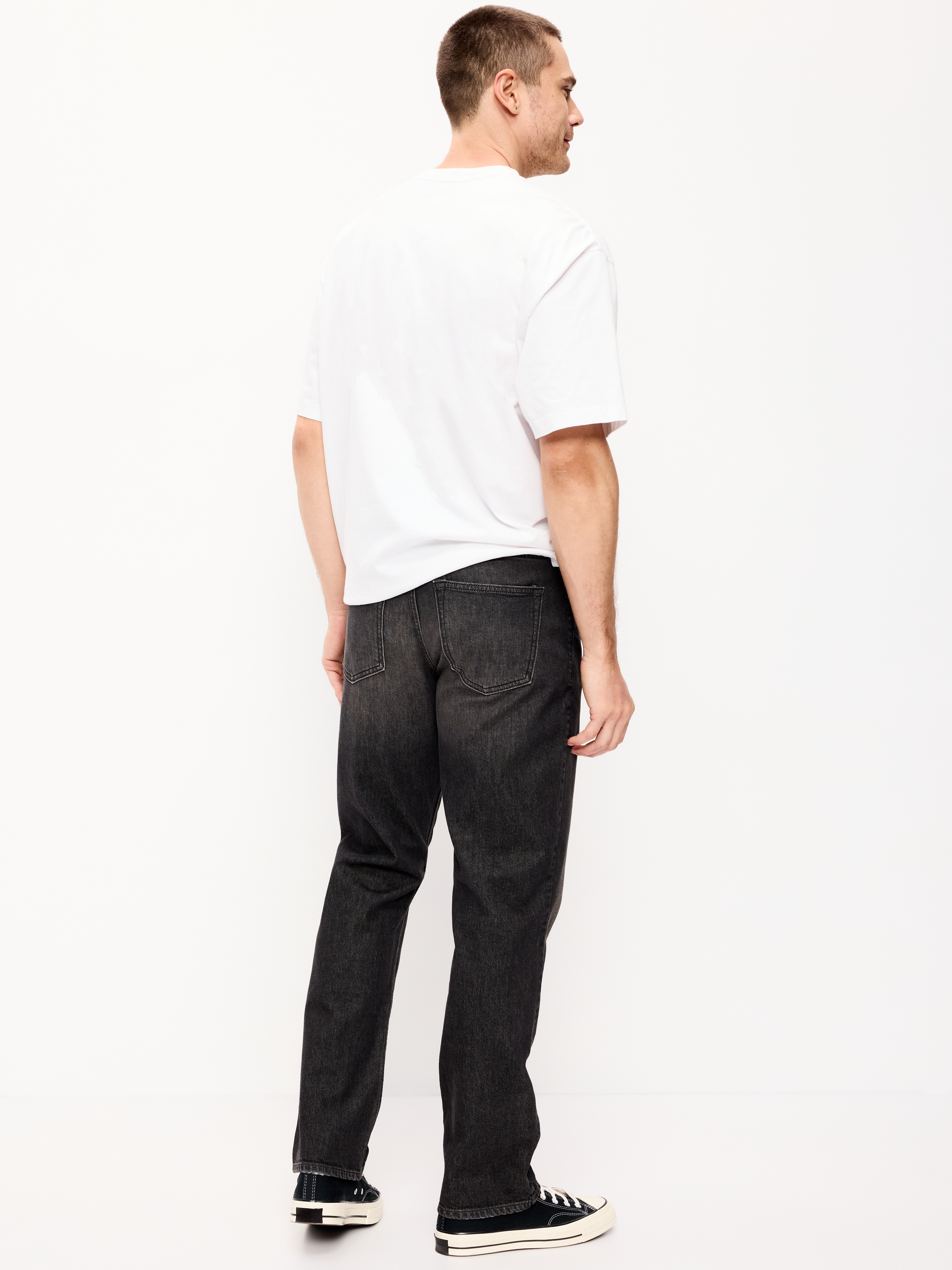 Straight Built-In Flex Jeans - Washed Black - 3