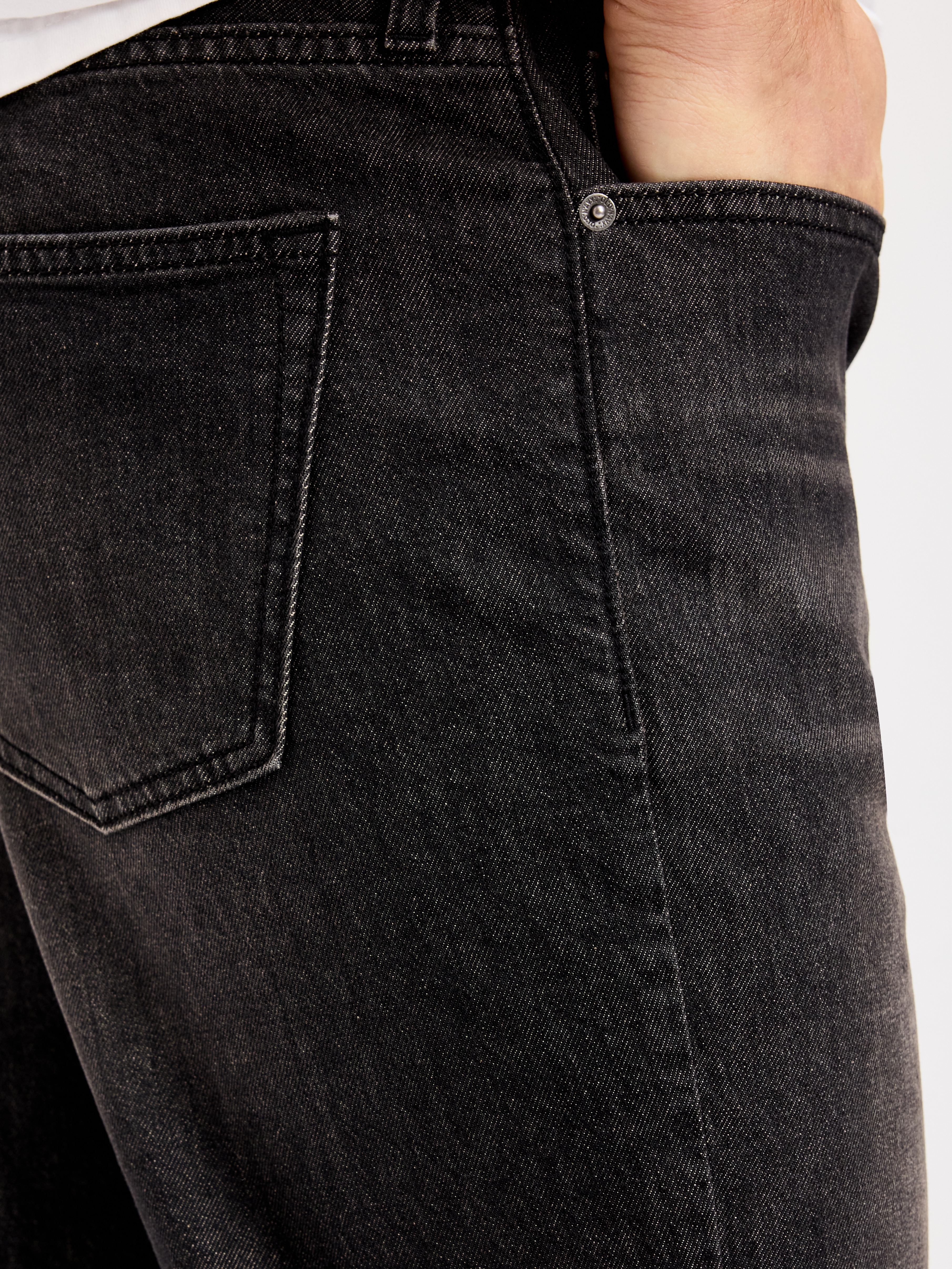 Straight Built-In Flex Jeans - Washed Black - 5