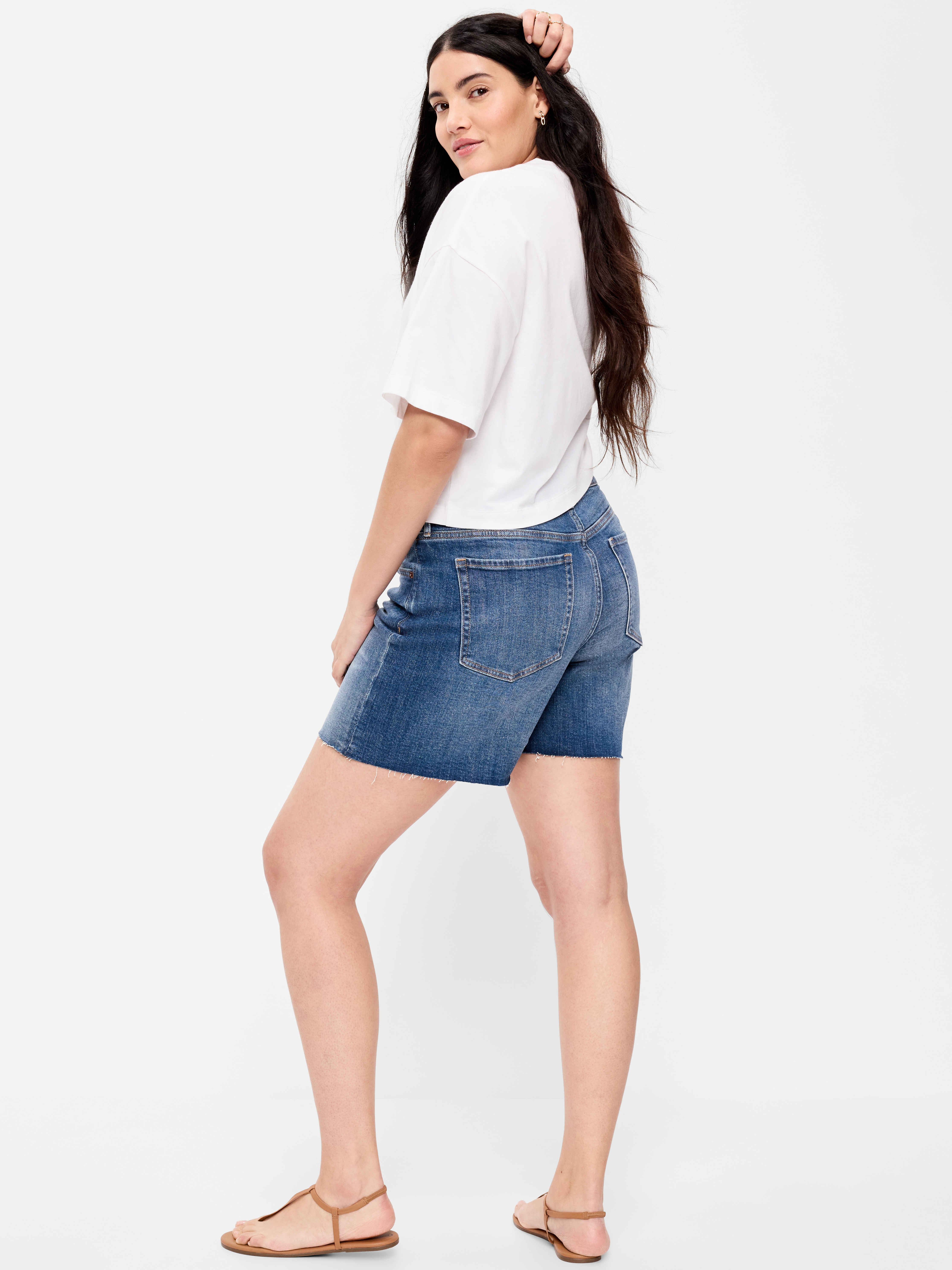 High-Waisted OG Jean Cut-Off Shorts -- 7-inch inseam - Too Blue - 4