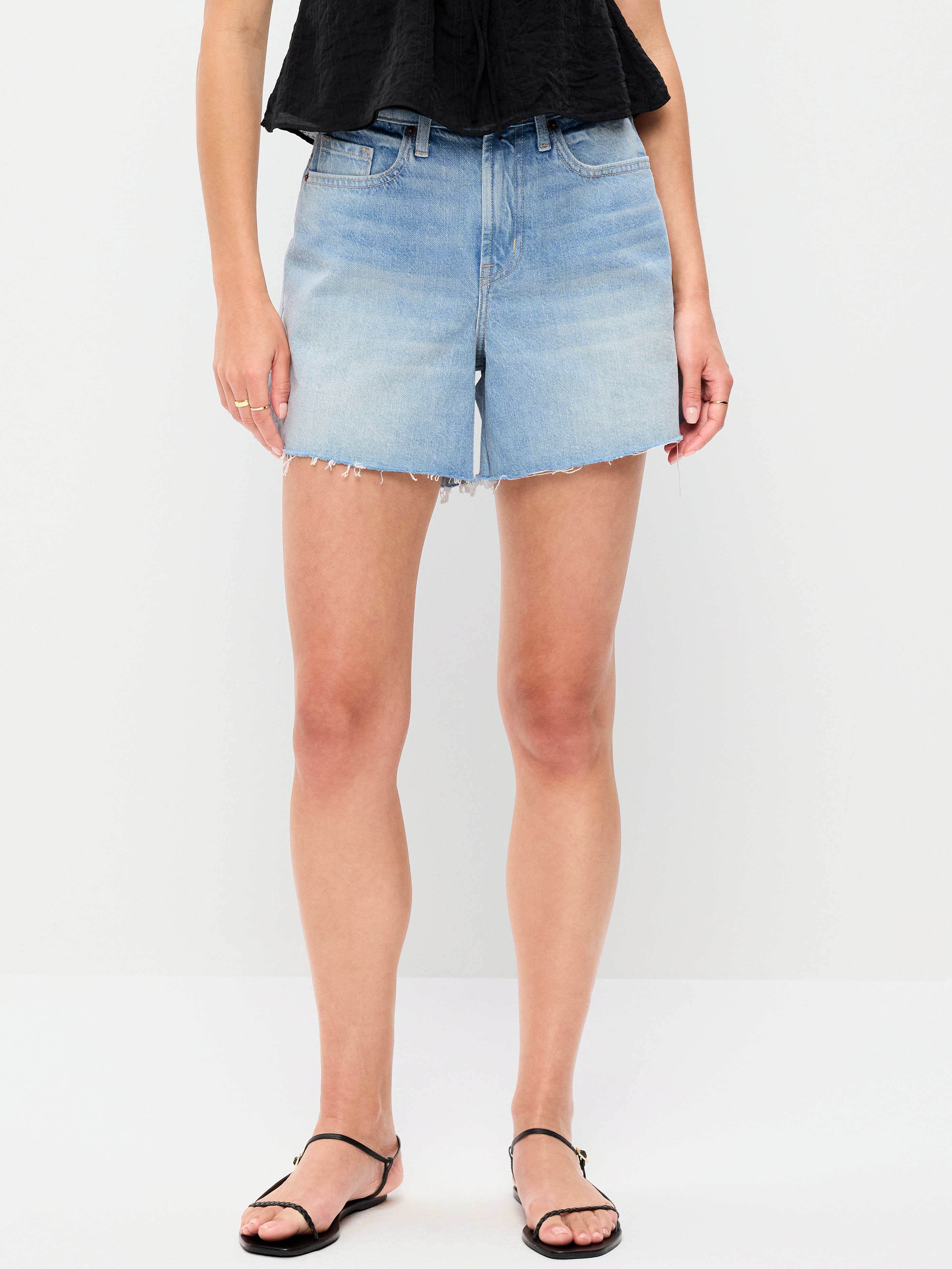 High-Waisted Baggy Shorts -- 5-inch inseam - Aeriell - 2
