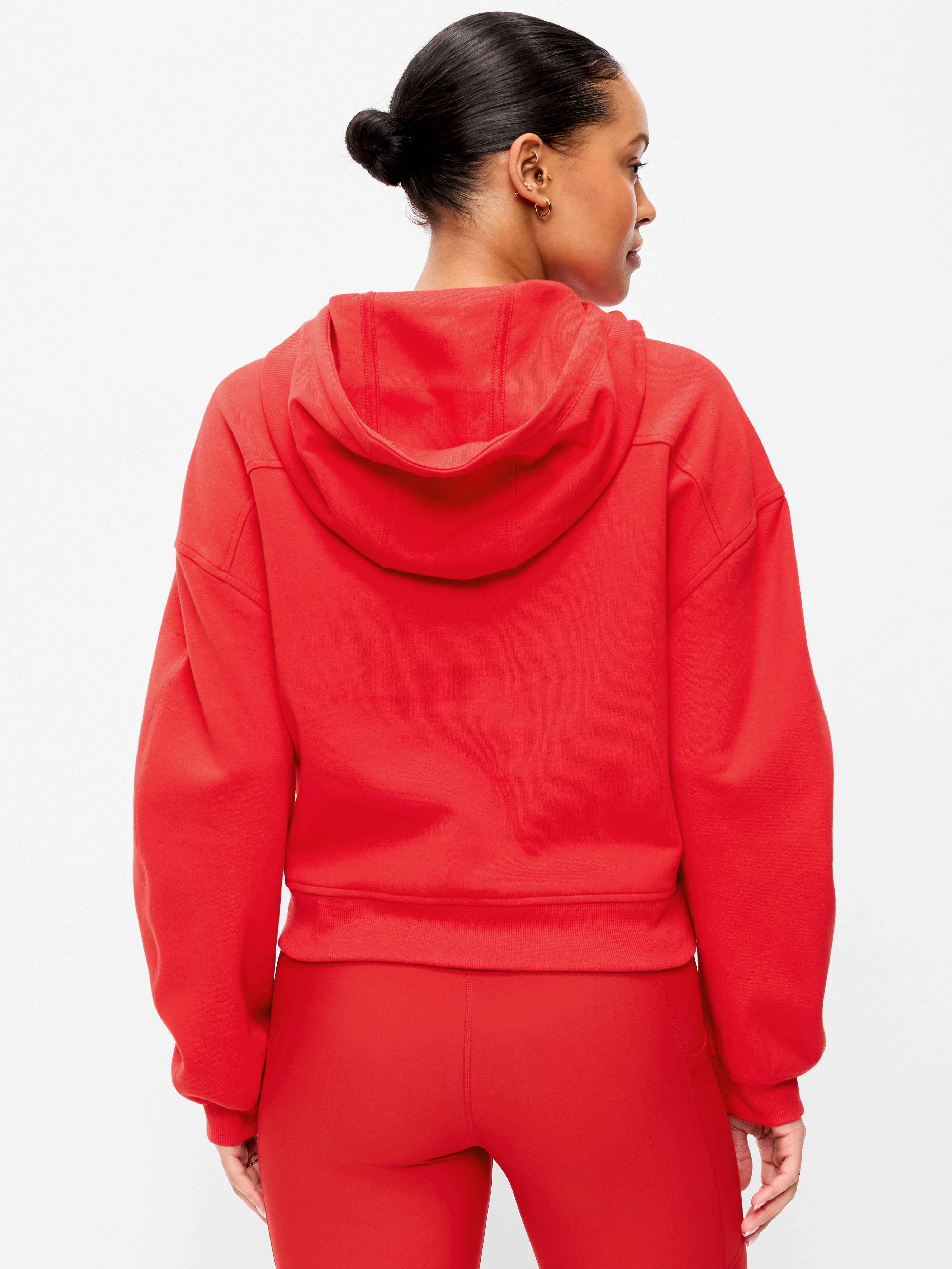 Dynamic Fleece Half-Zip Hoodie Sweatshirt - Bold Red - 2