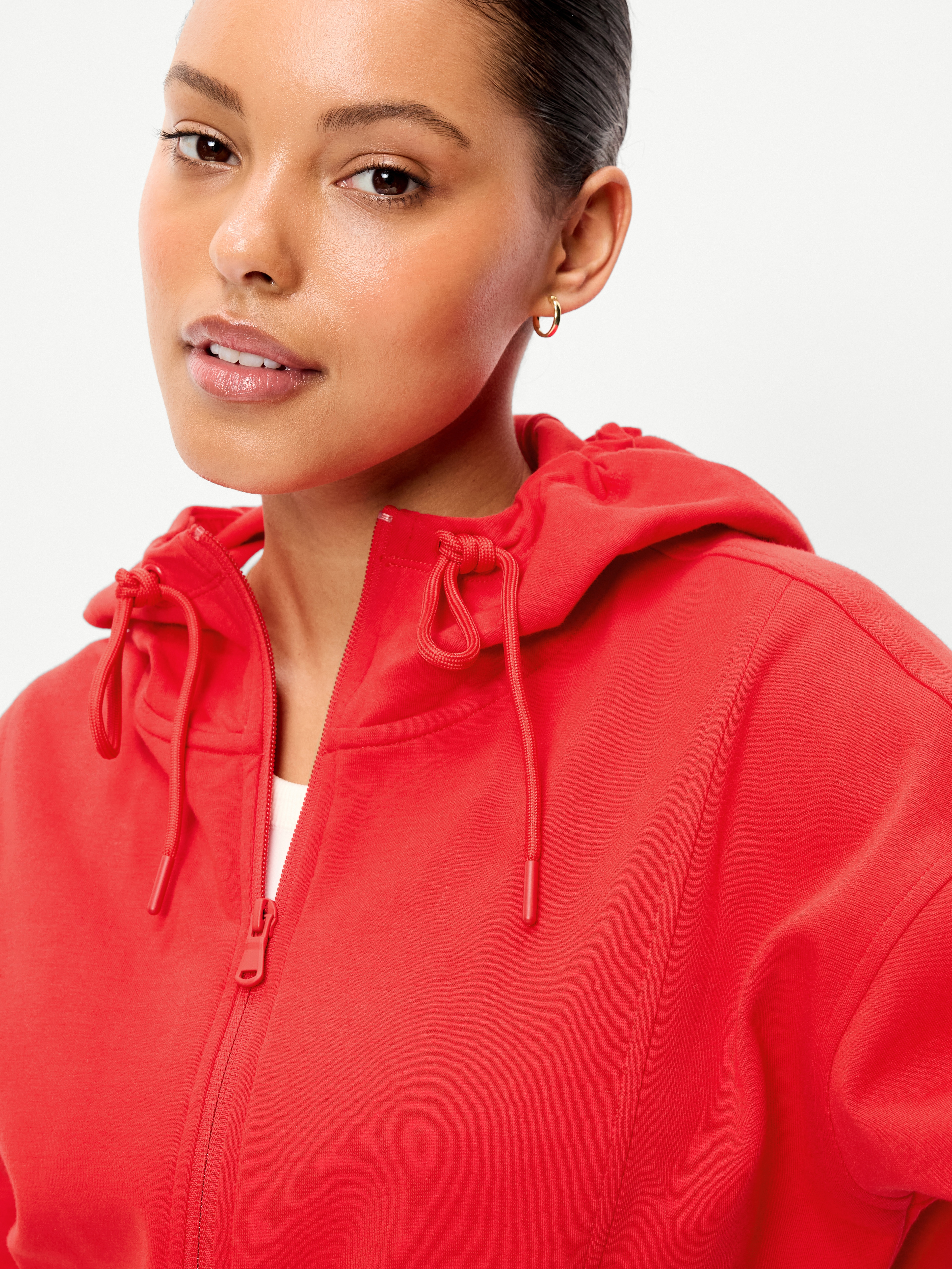 Dynamic Fleece Half-Zip Hoodie Sweatshirt - Bold Red - 4