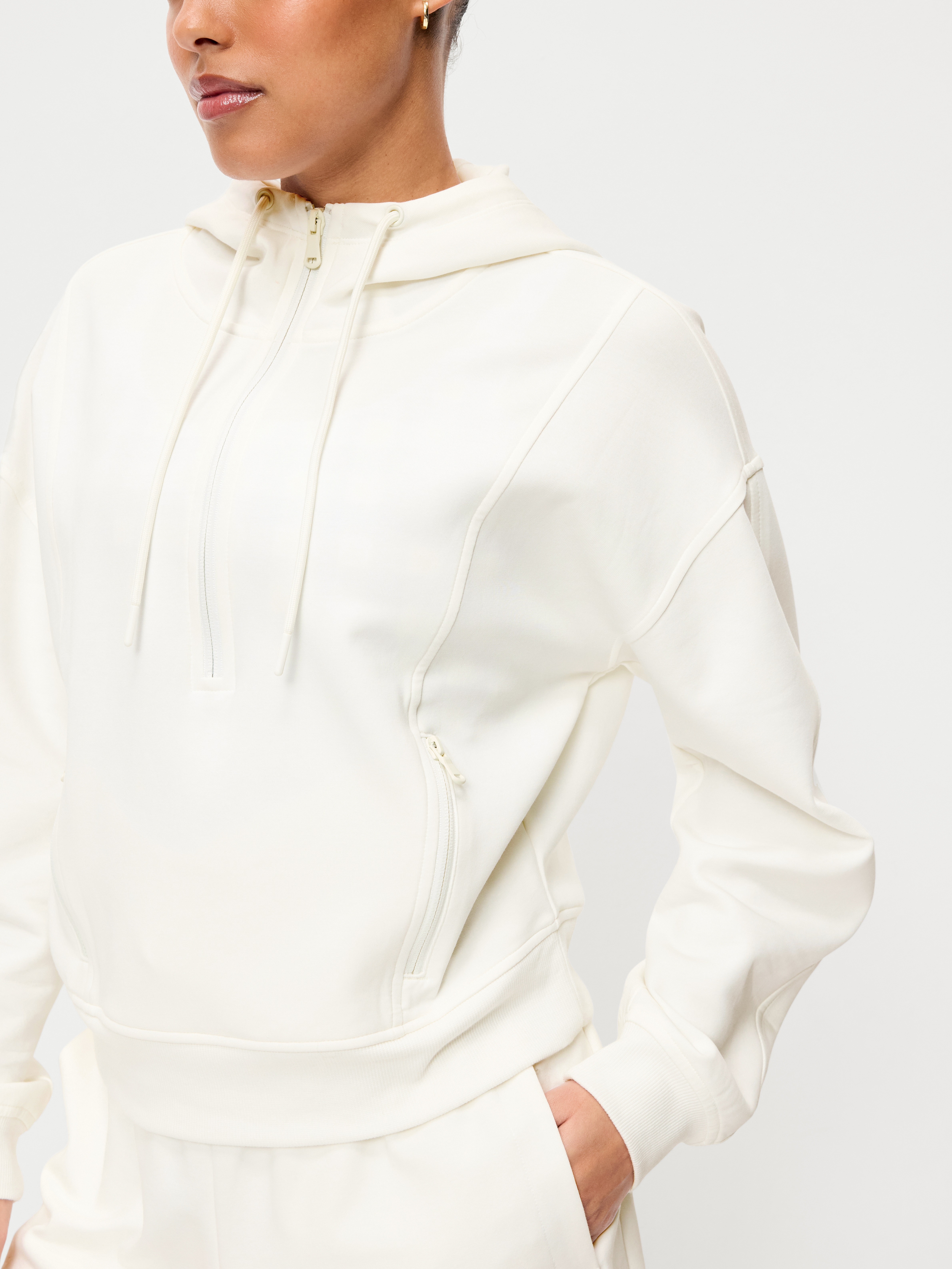 Dynamic Fleece Half-Zip Hoodie Sweatshirt - Magnolia - 6