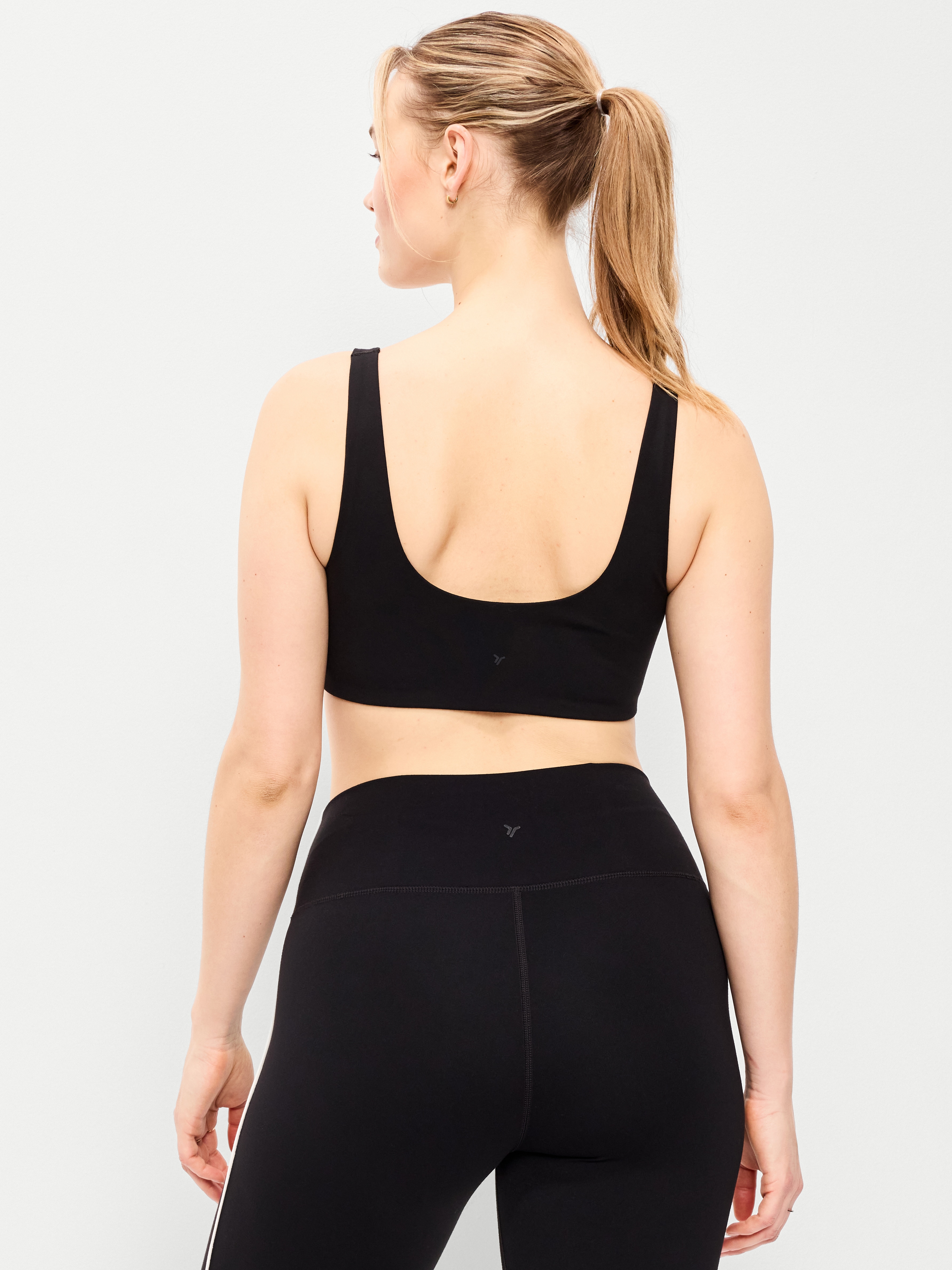 Light Support StudioSmooth Square-Neck Sports Bra - Black Jack - 5