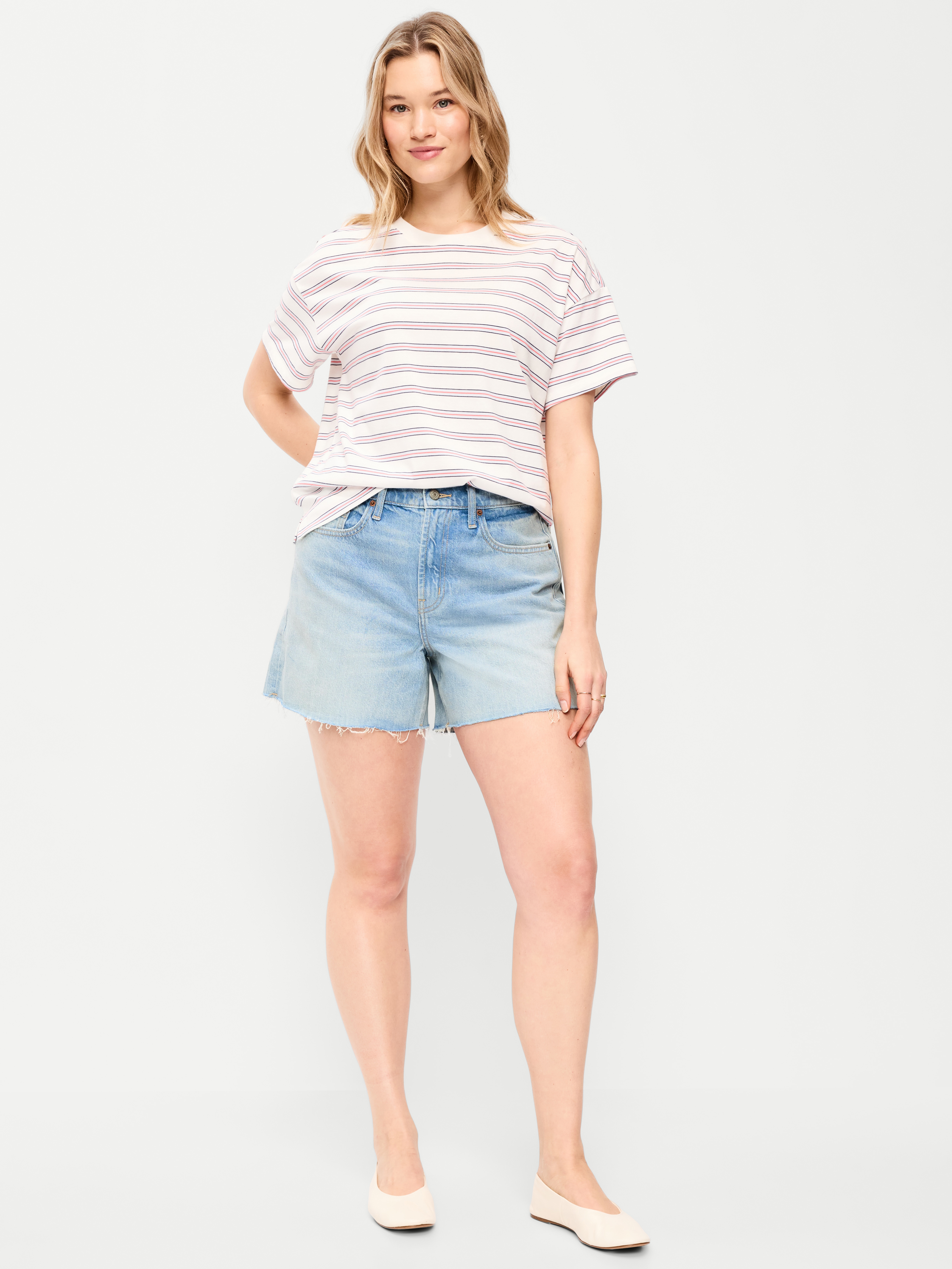 High-Waisted Baggy Shorts -- 5-inch inseam - Aeriell - 5