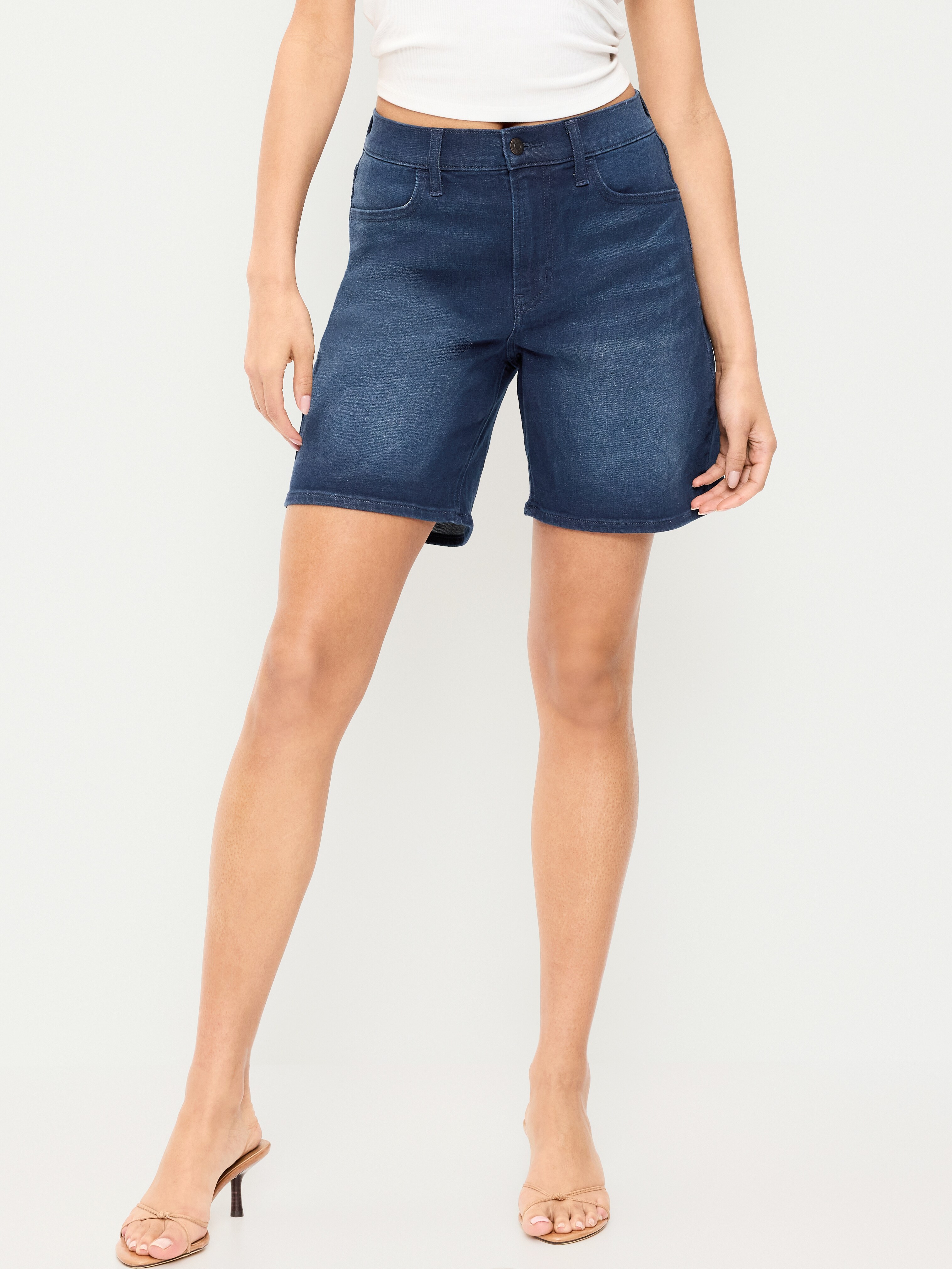 High-Waisted Wow Jean Shorts -- 7-inch inseam - River - 2