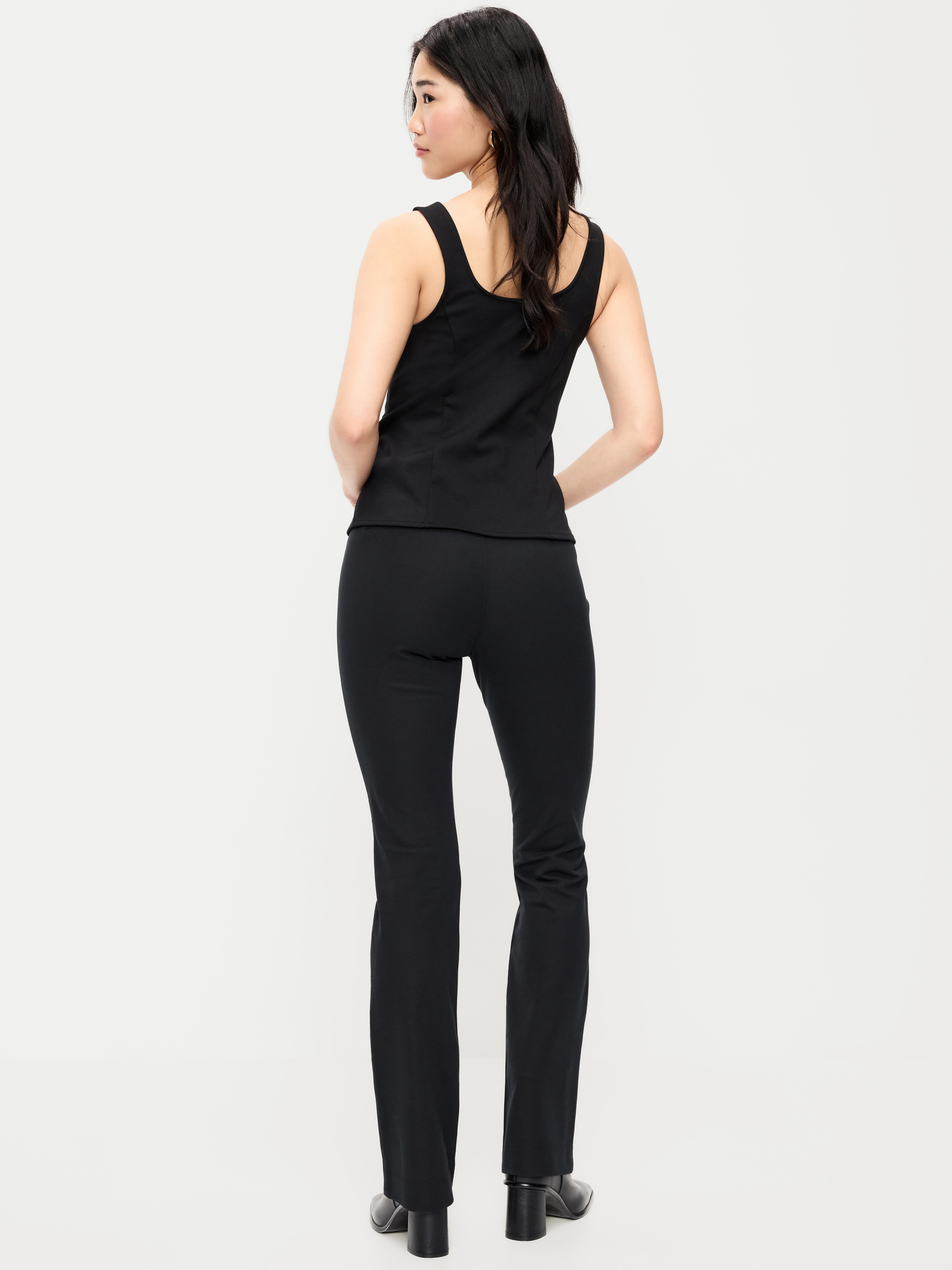 High-Waisted Pixie Flare Pants - Black - 3