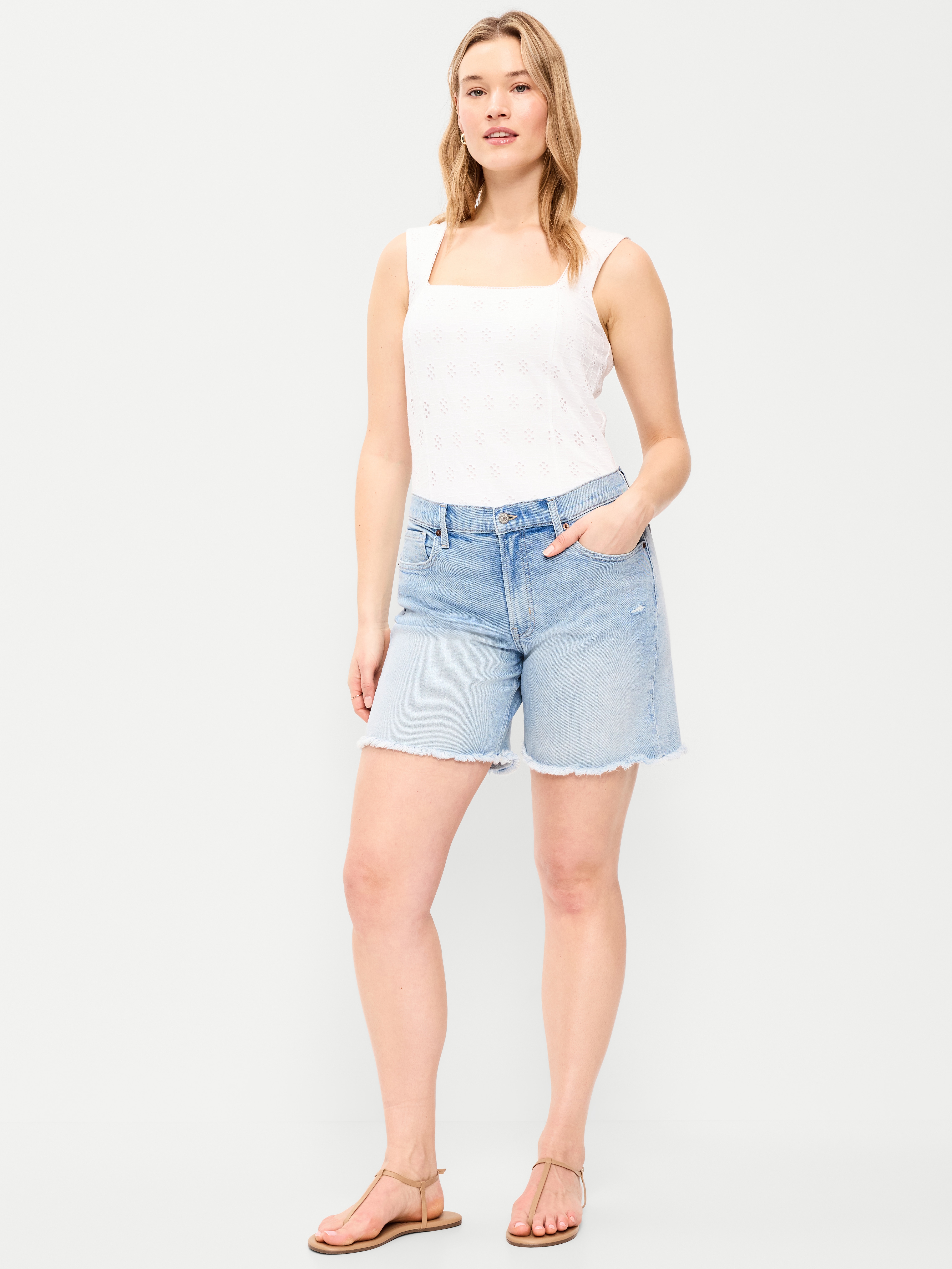 High-Waisted OG Jean Cut-Off Shorts -- 7-inch inseam - Lightest - 5