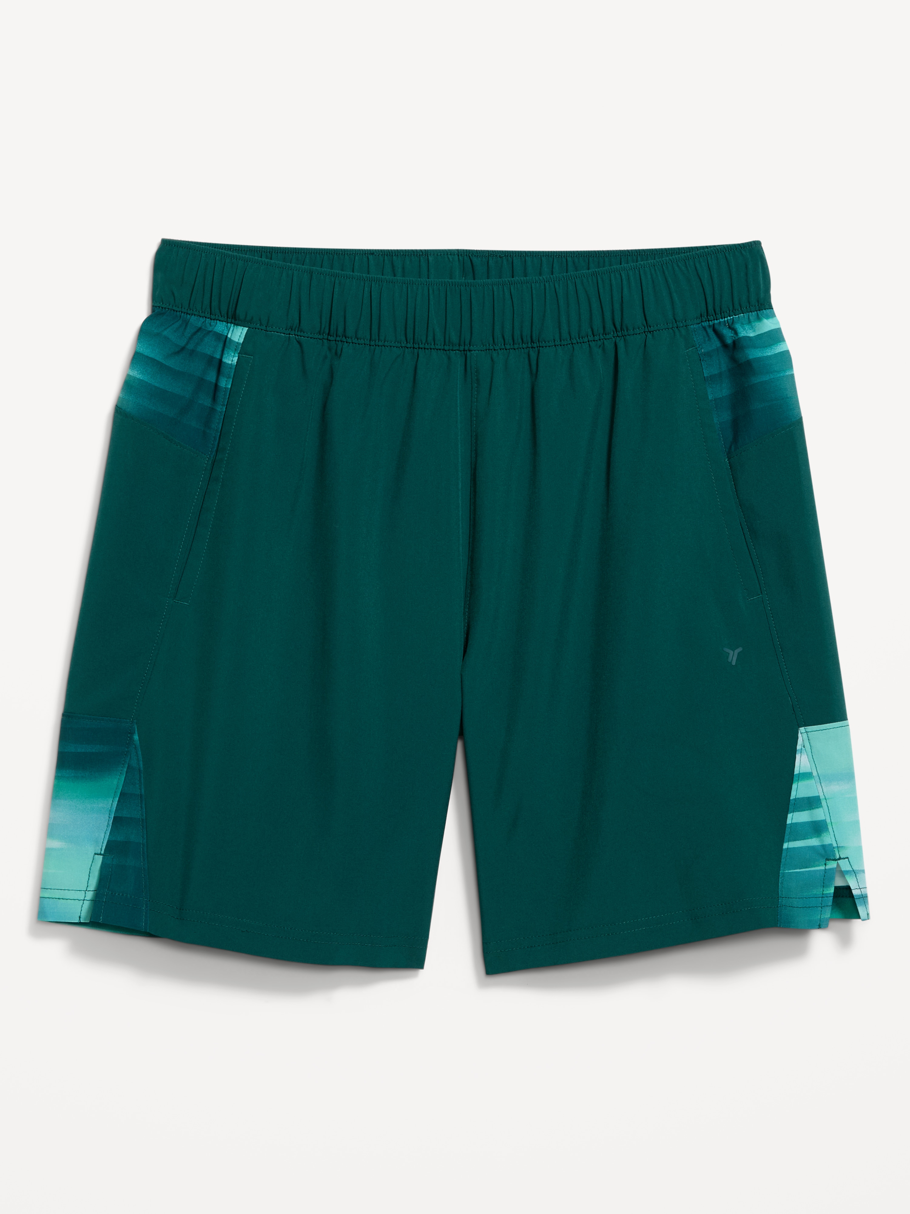 StretchTech Workout Shorts -- 7-inch inseam - Green Print - 4