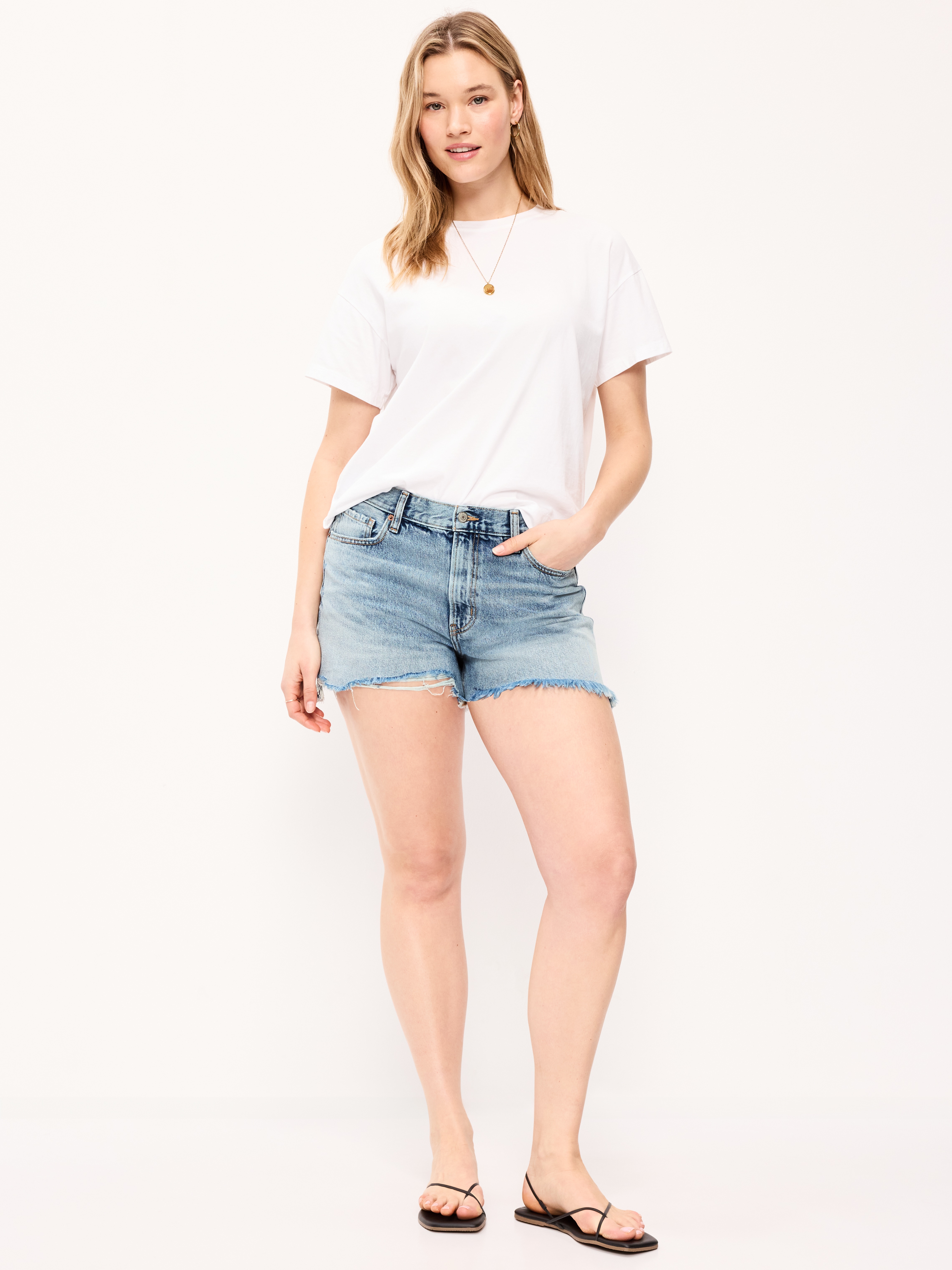 High-Waisted OG Cut-Off Jean Shorts -- 4-inch inseam - BAMBI - 7