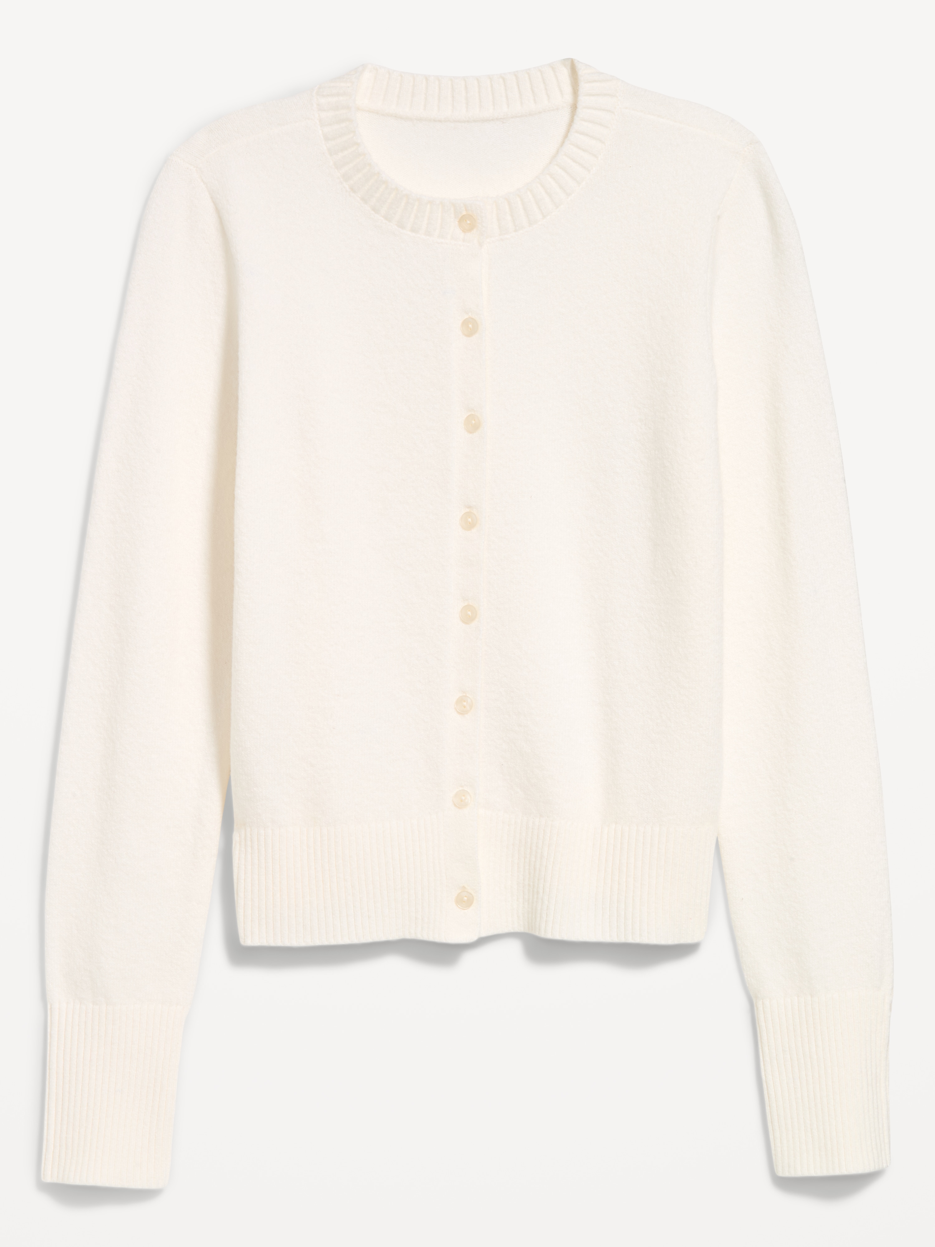 SoSoft Cropped Crew-Neck Cardigan - Sea Salt - 4