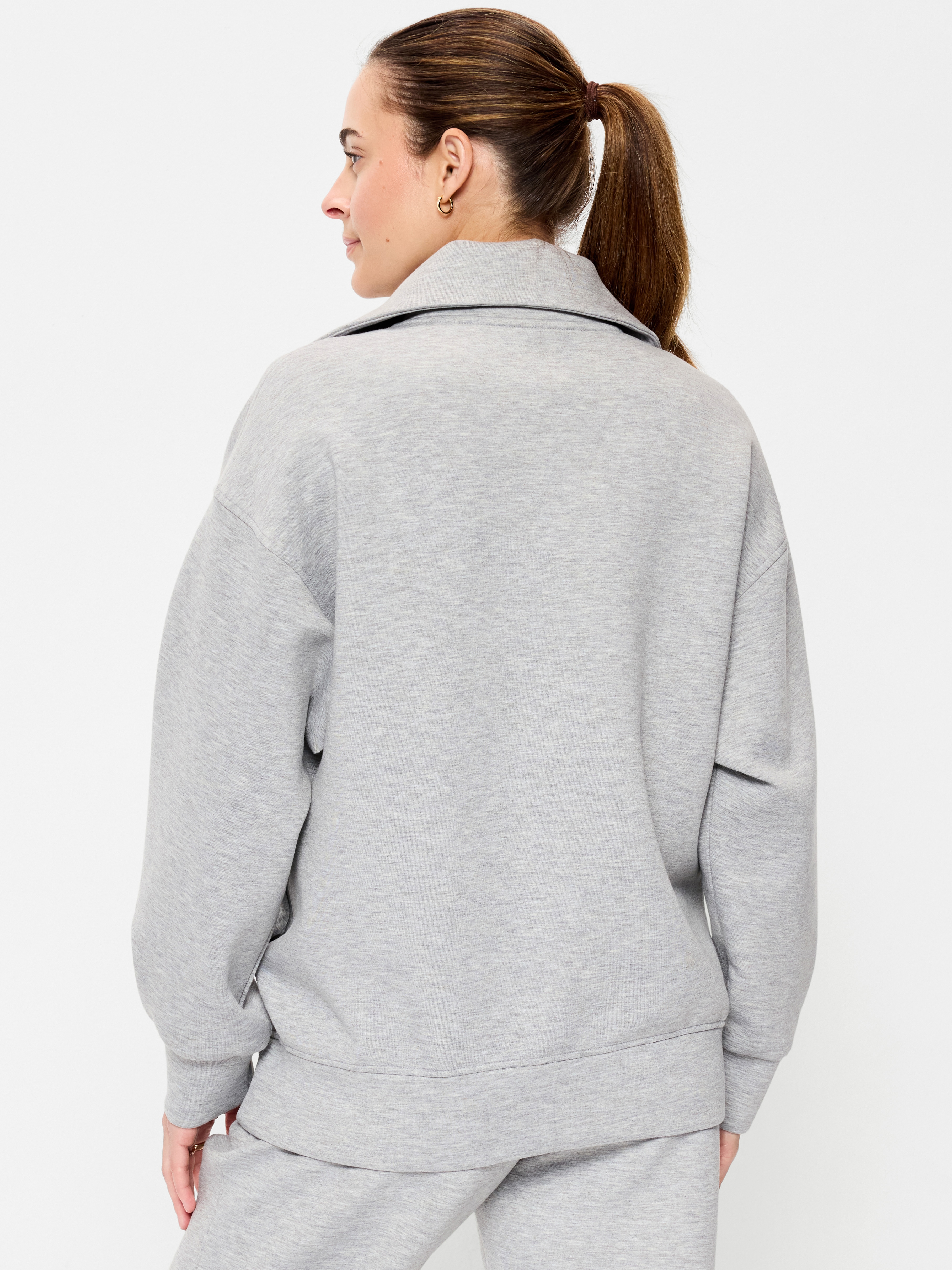 Maternity Bounce Fleece Half-Zip Pullover - Heather Gray - 2