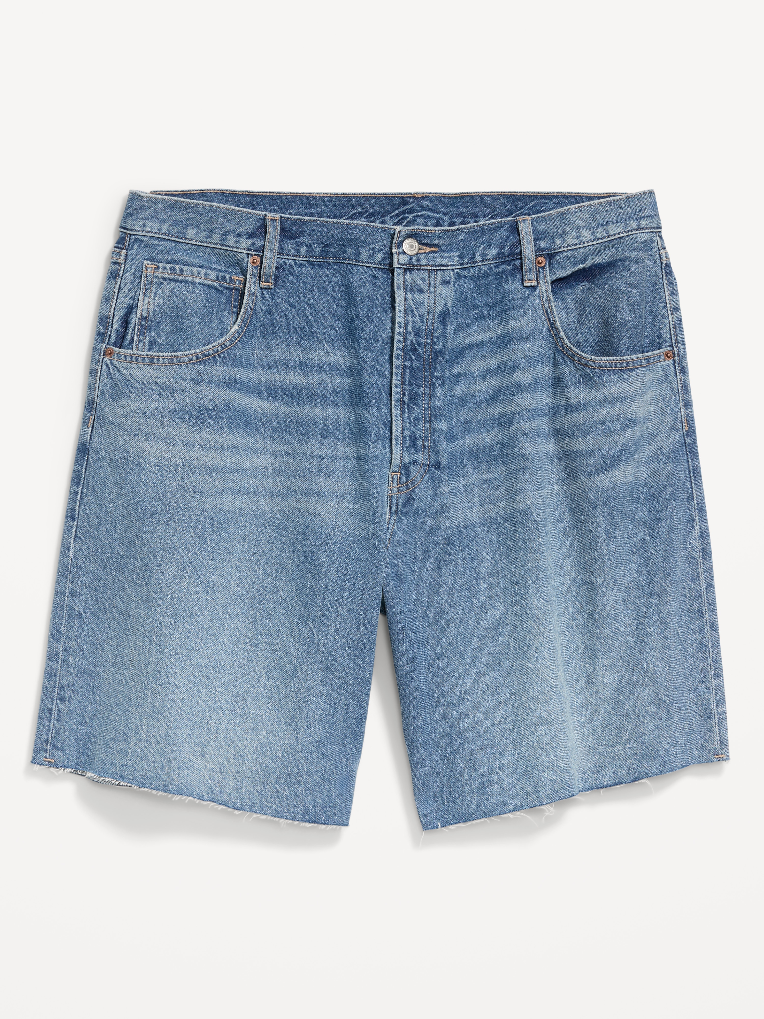 Mid-Rise Baggy Jean Cut-Off Shorts -- 9-inch inseam - Vivien - 4