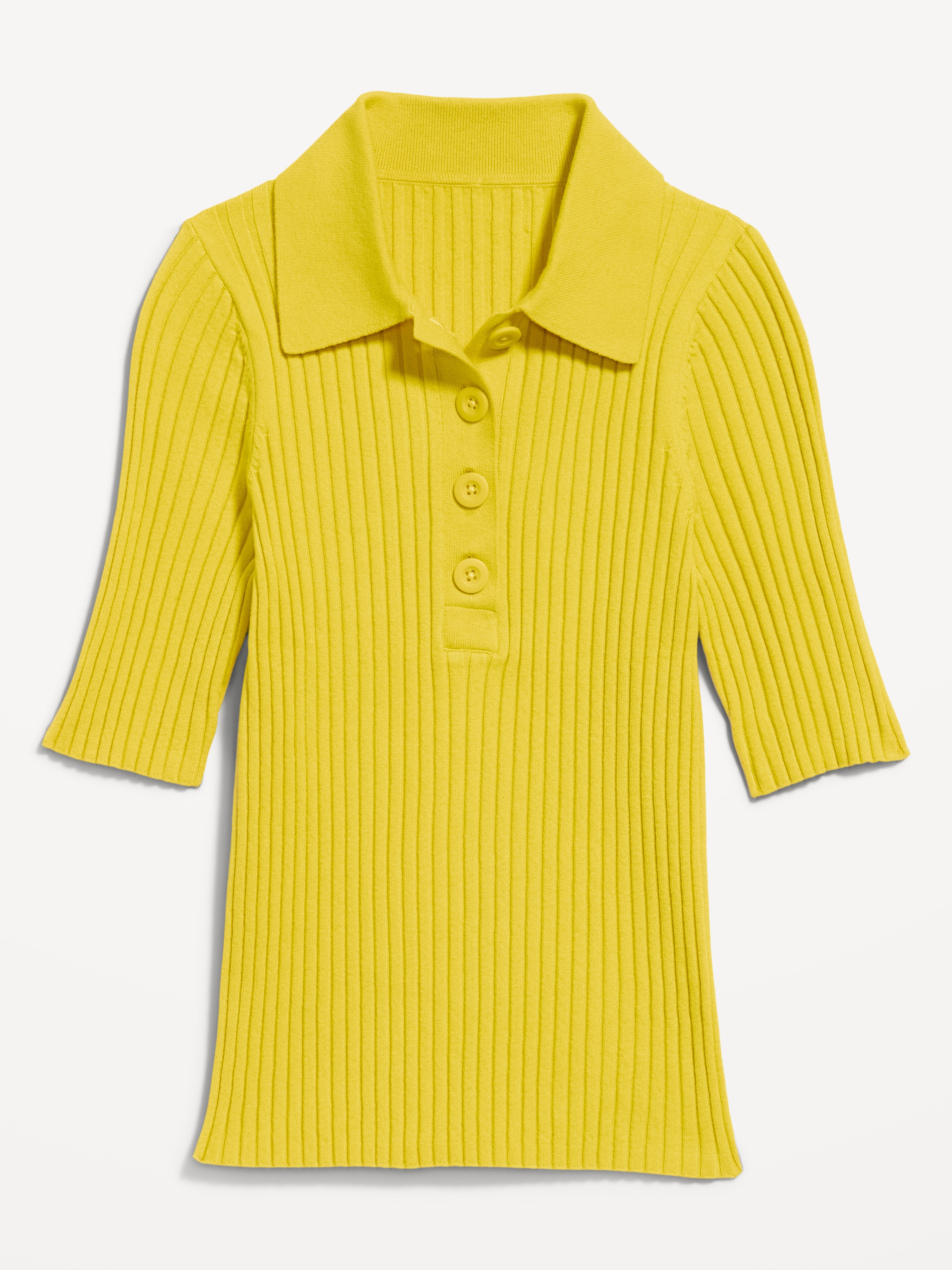 Short-Sleeve Ribbed Polo - Golden Glow - 4