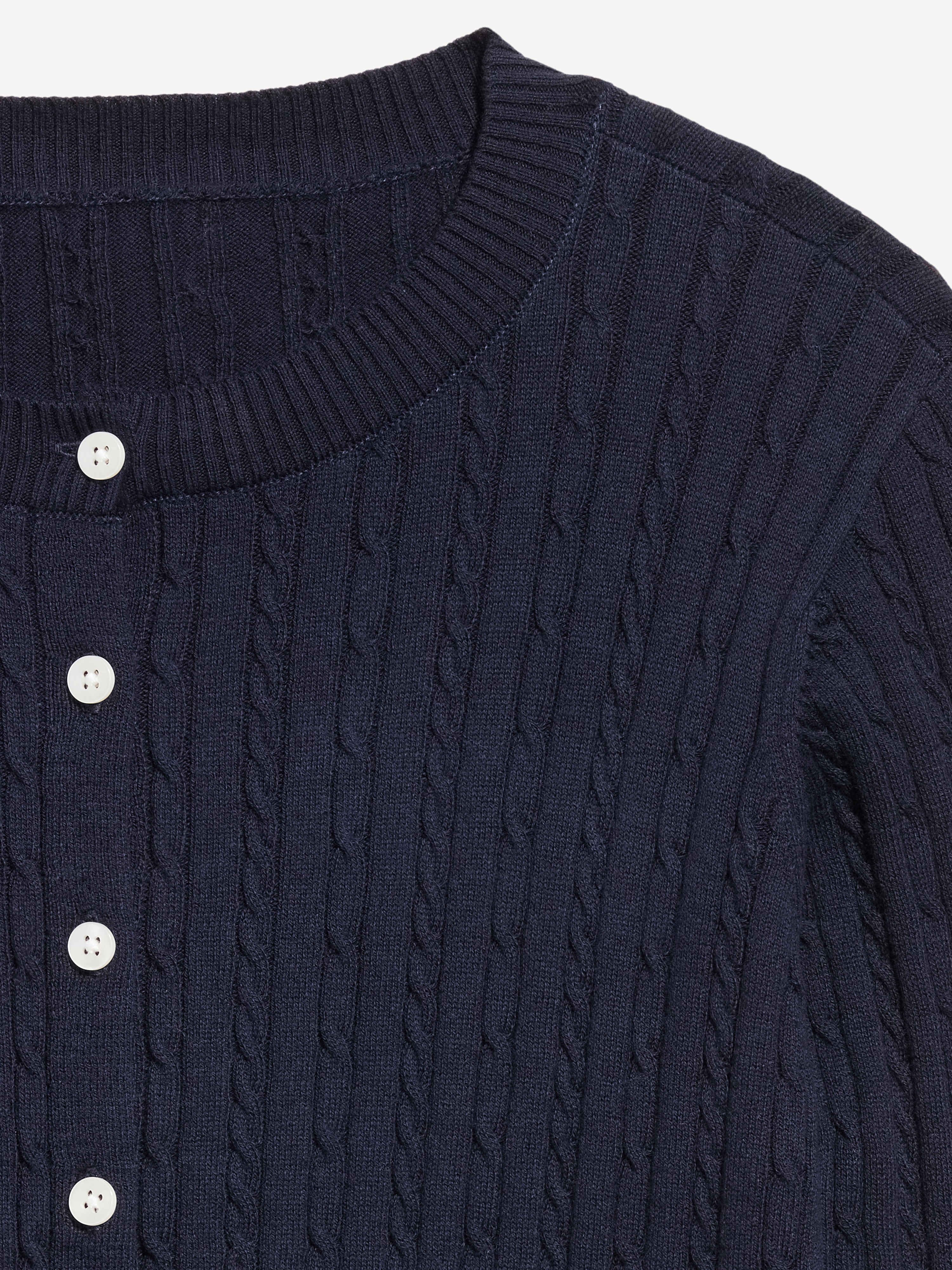 SoSoft Cropped Crew-Neck Cardigan - In the Navy - 5