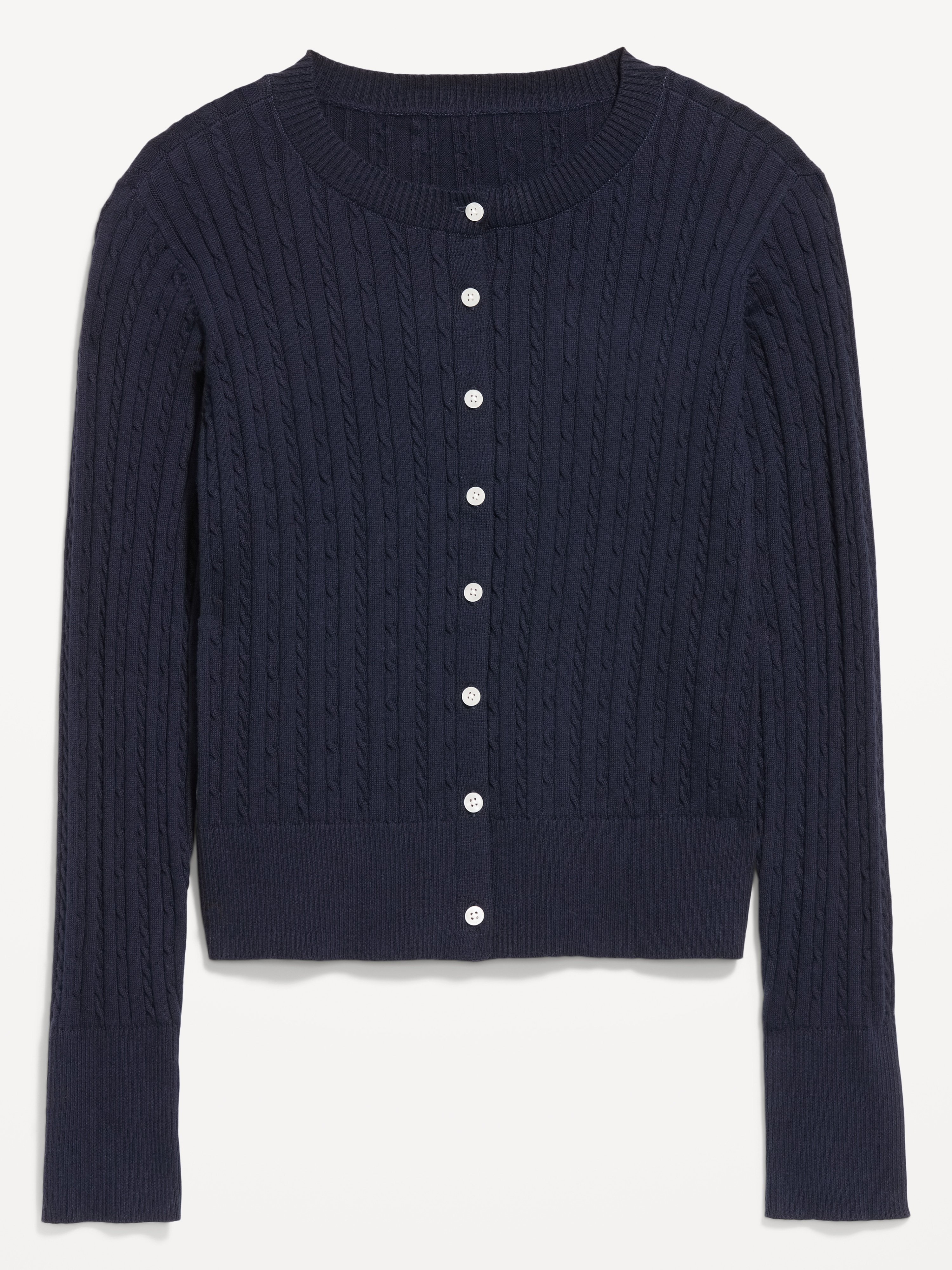 SoSoft Cropped Crew-Neck Cardigan - In the Navy - 4