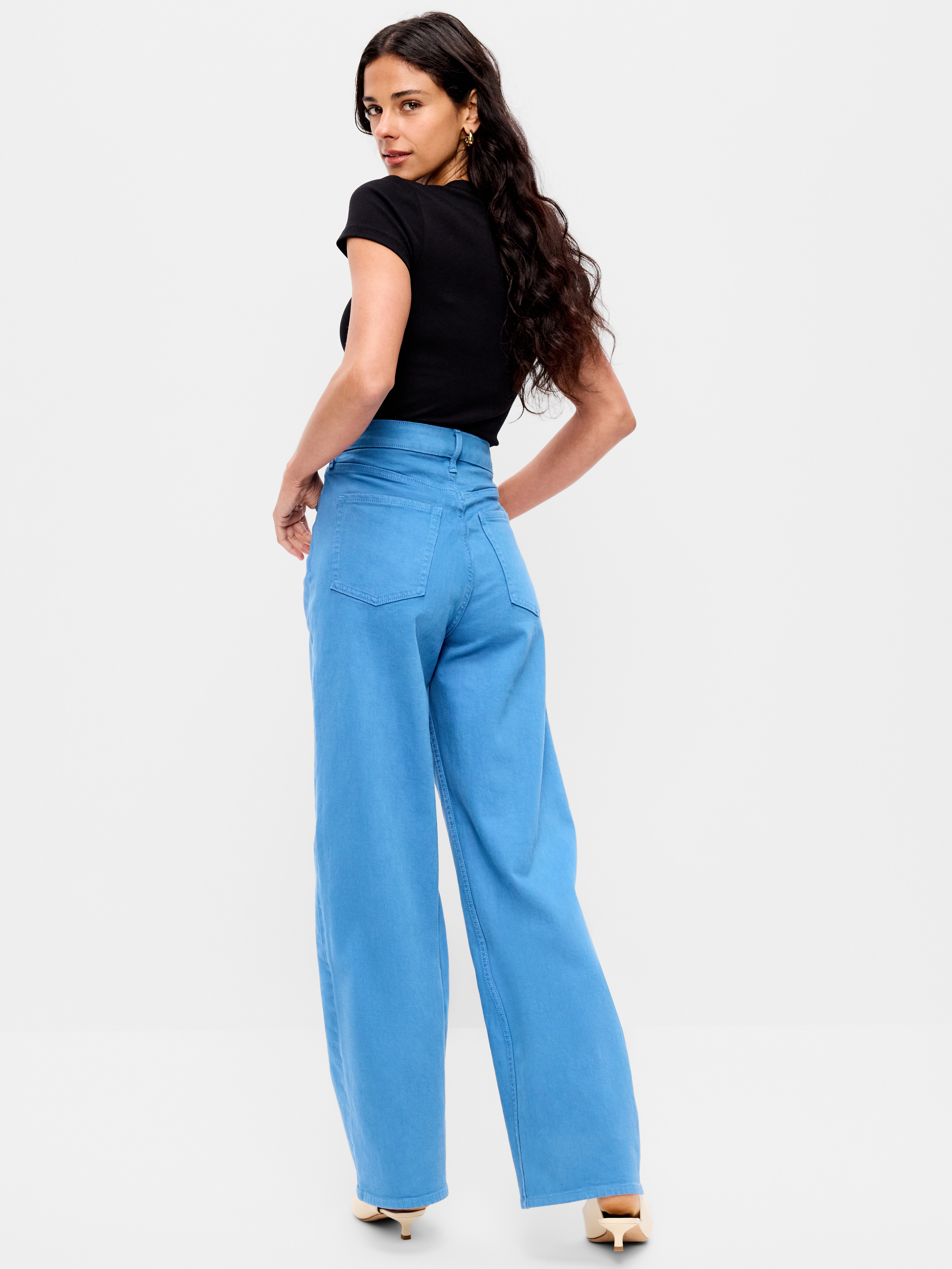 Old Navy x The Devil Wears Prada Extra High-Waisted Cerulean Wide-Leg Jeans - Cerulean - 3