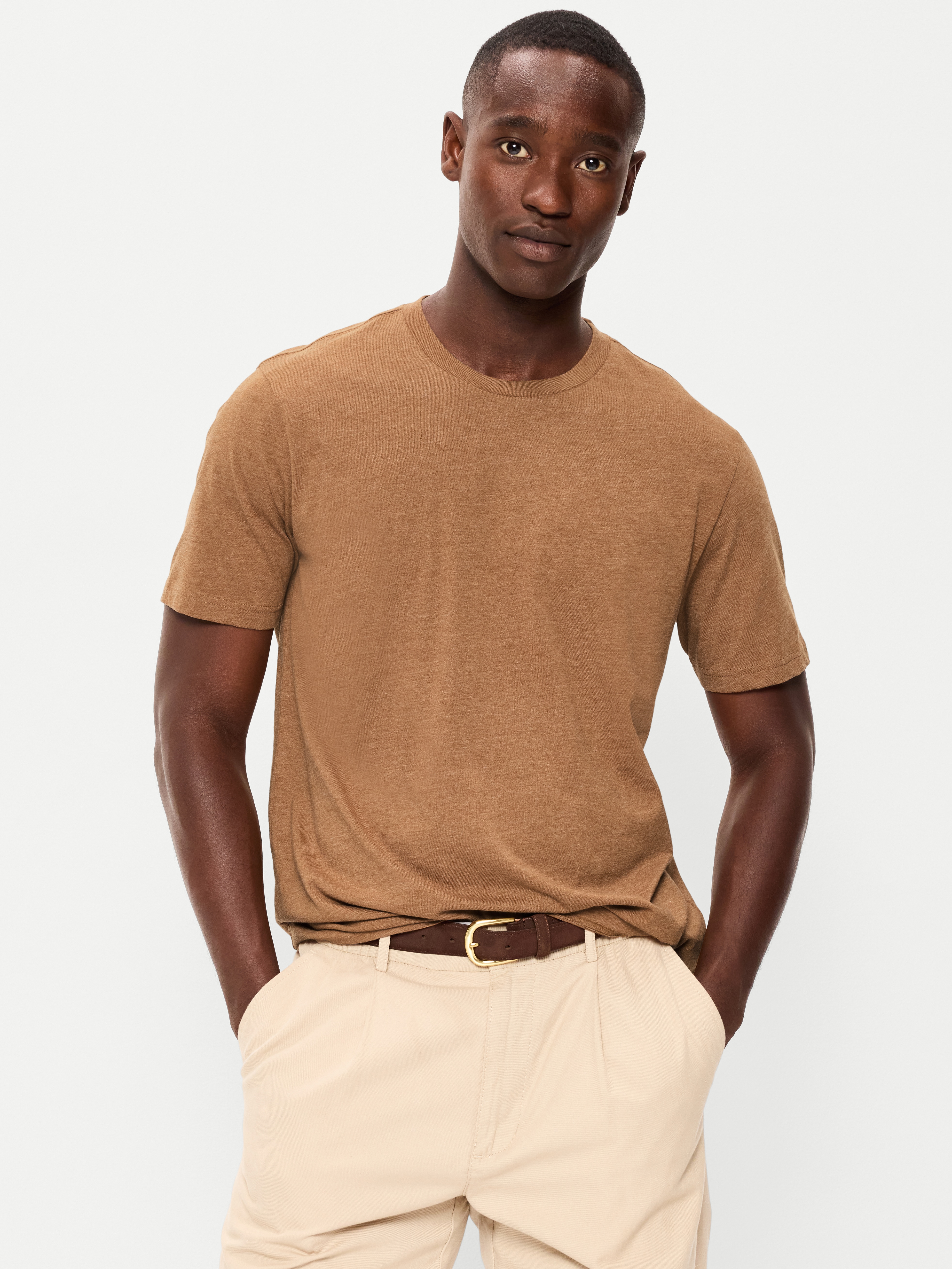 Soft-Washed Crew-Neck Short-Sleeve Tee - Bourbon - 1