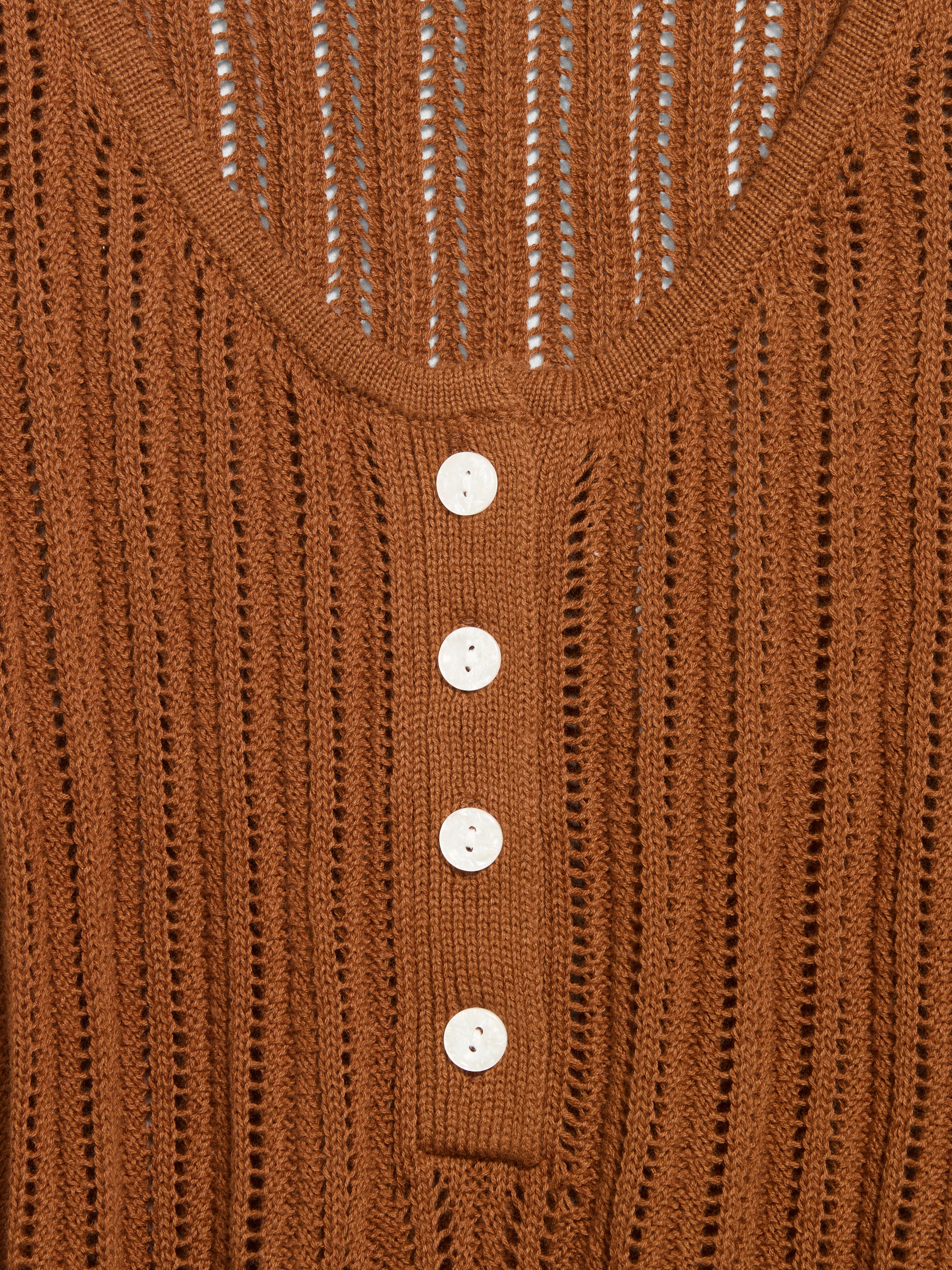 Seaside Cotton Pointelle Peplum Tank Top - Redwood Burl - 5
