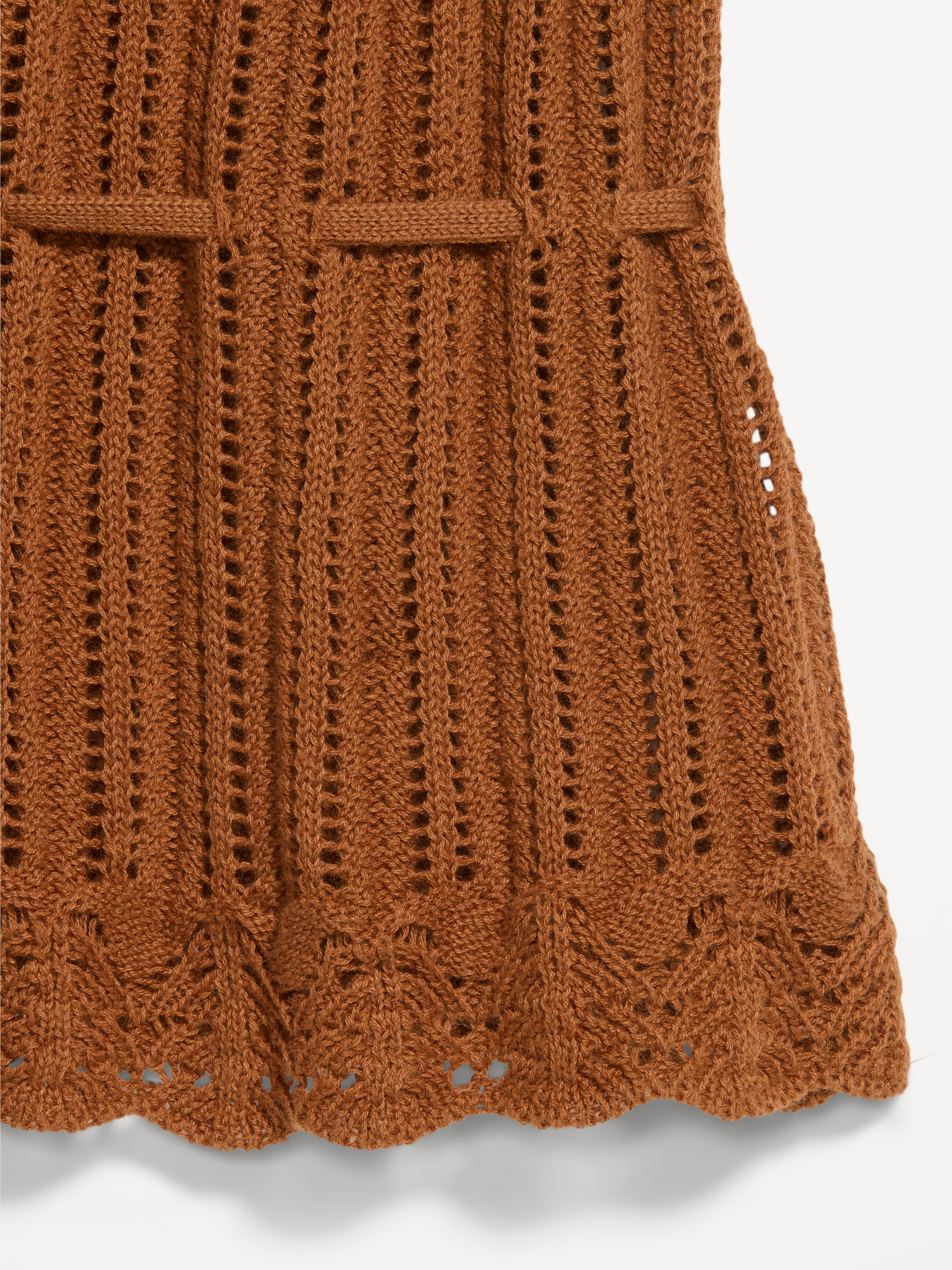 Seaside Cotton Pointelle Peplum Tank Top - Redwood Burl - 6