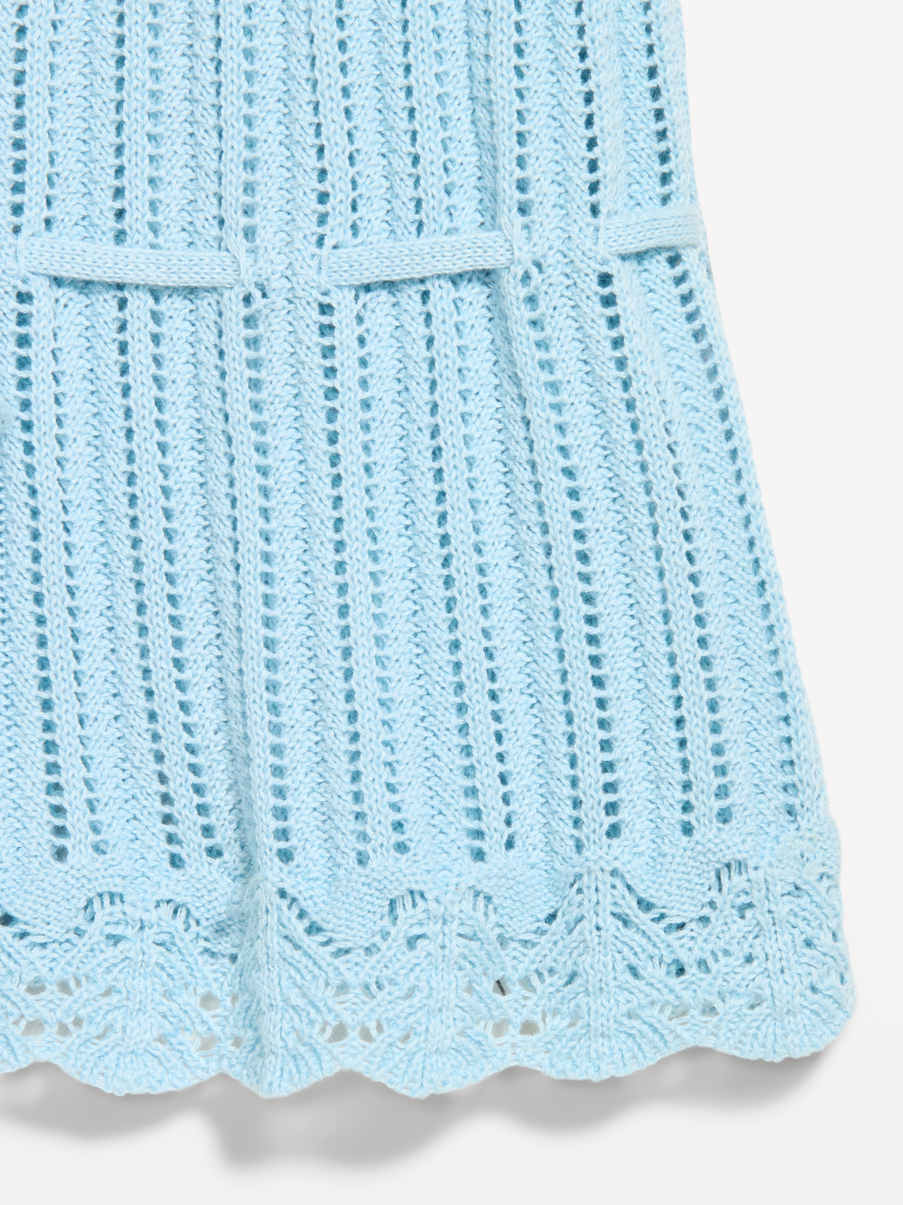 Seaside Cotton Pointelle Peplum Tank Top - Blue Tranquility - 6