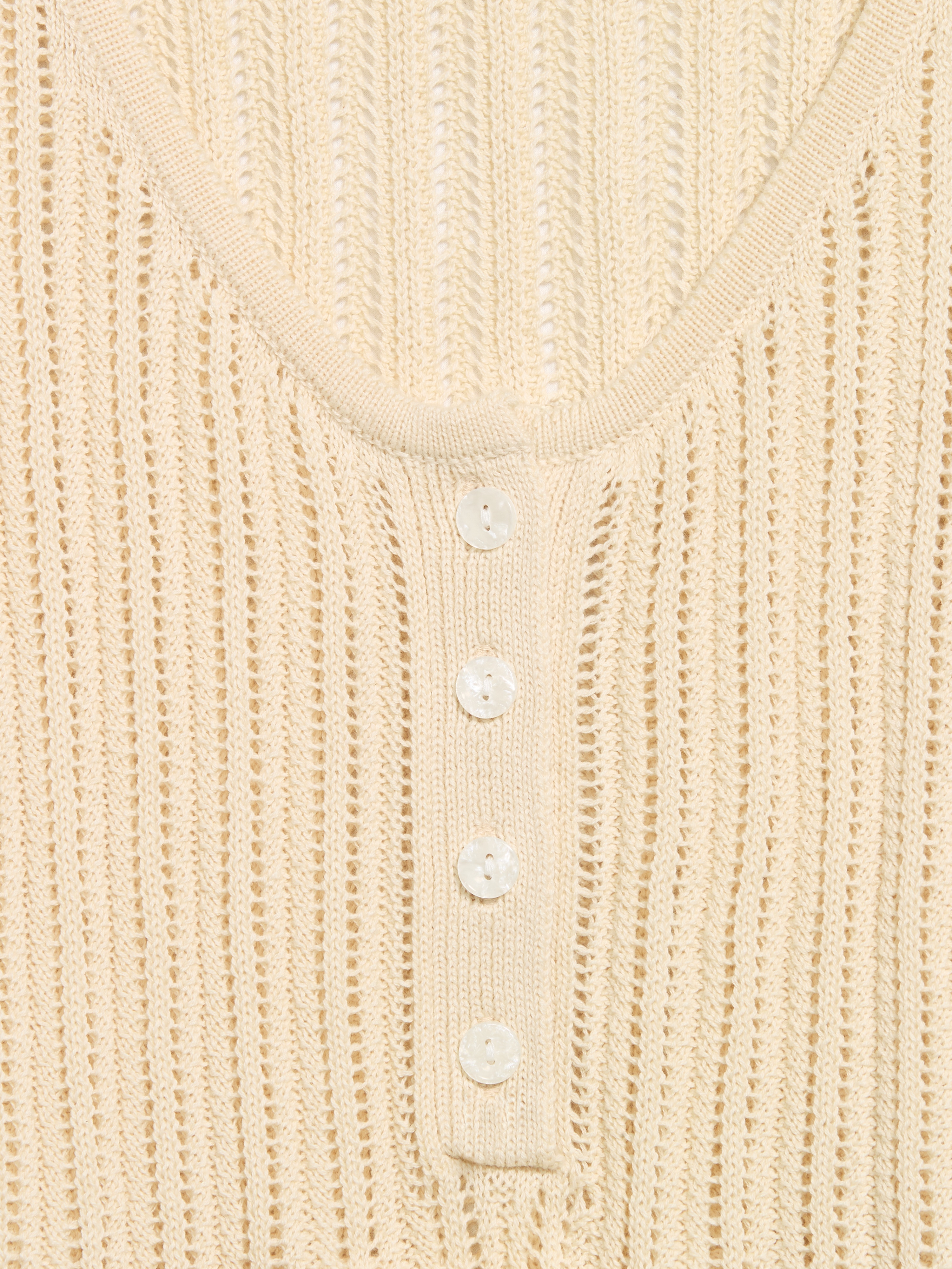 Seaside Cotton Pointelle Peplum Tank Top - Cozy Cashmere - 5