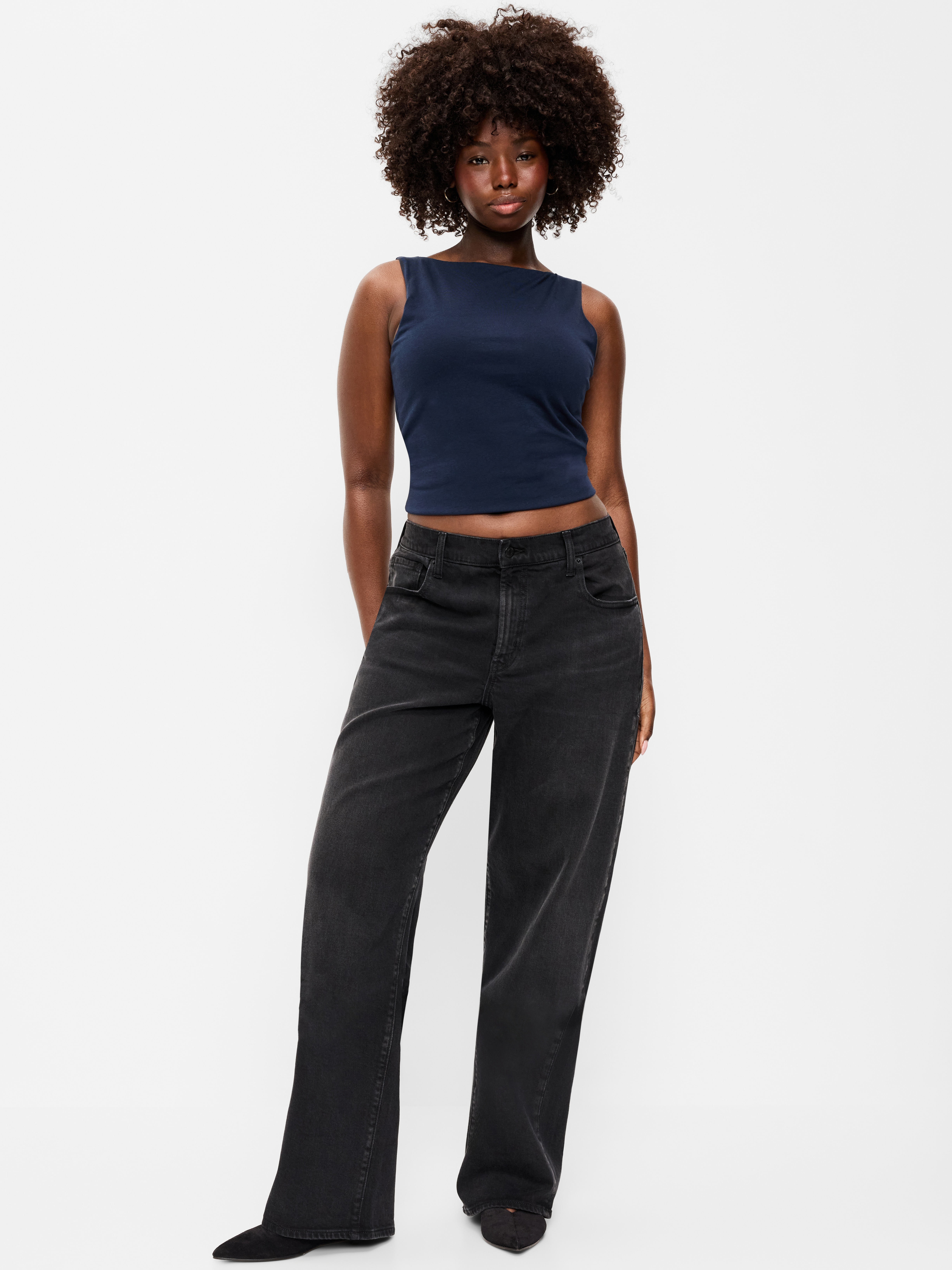 Low-Rise Loose Jeans - Autumn Night - 5