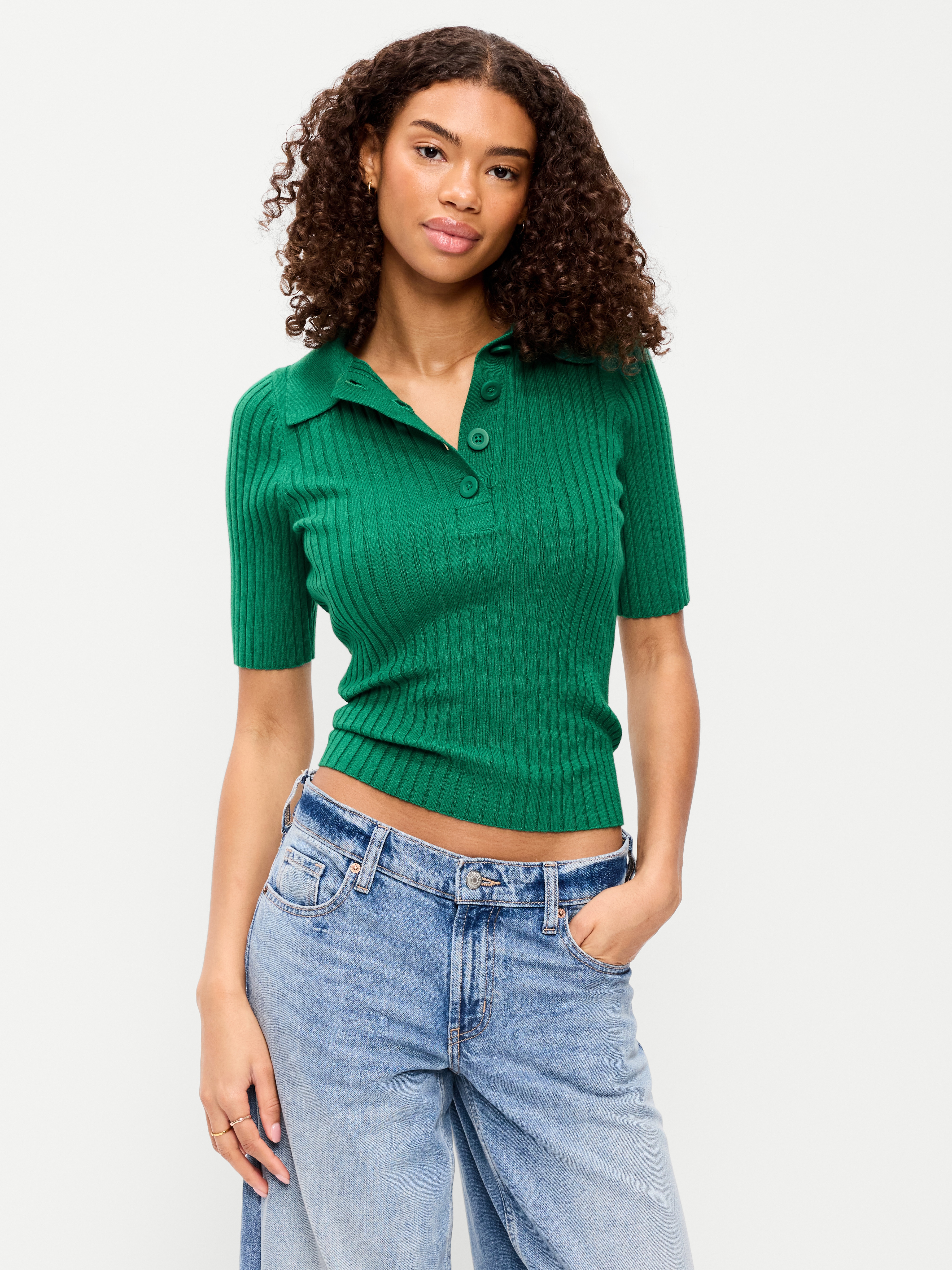 Short-Sleeve Ribbed Polo - Rainforest Jewel - 3
